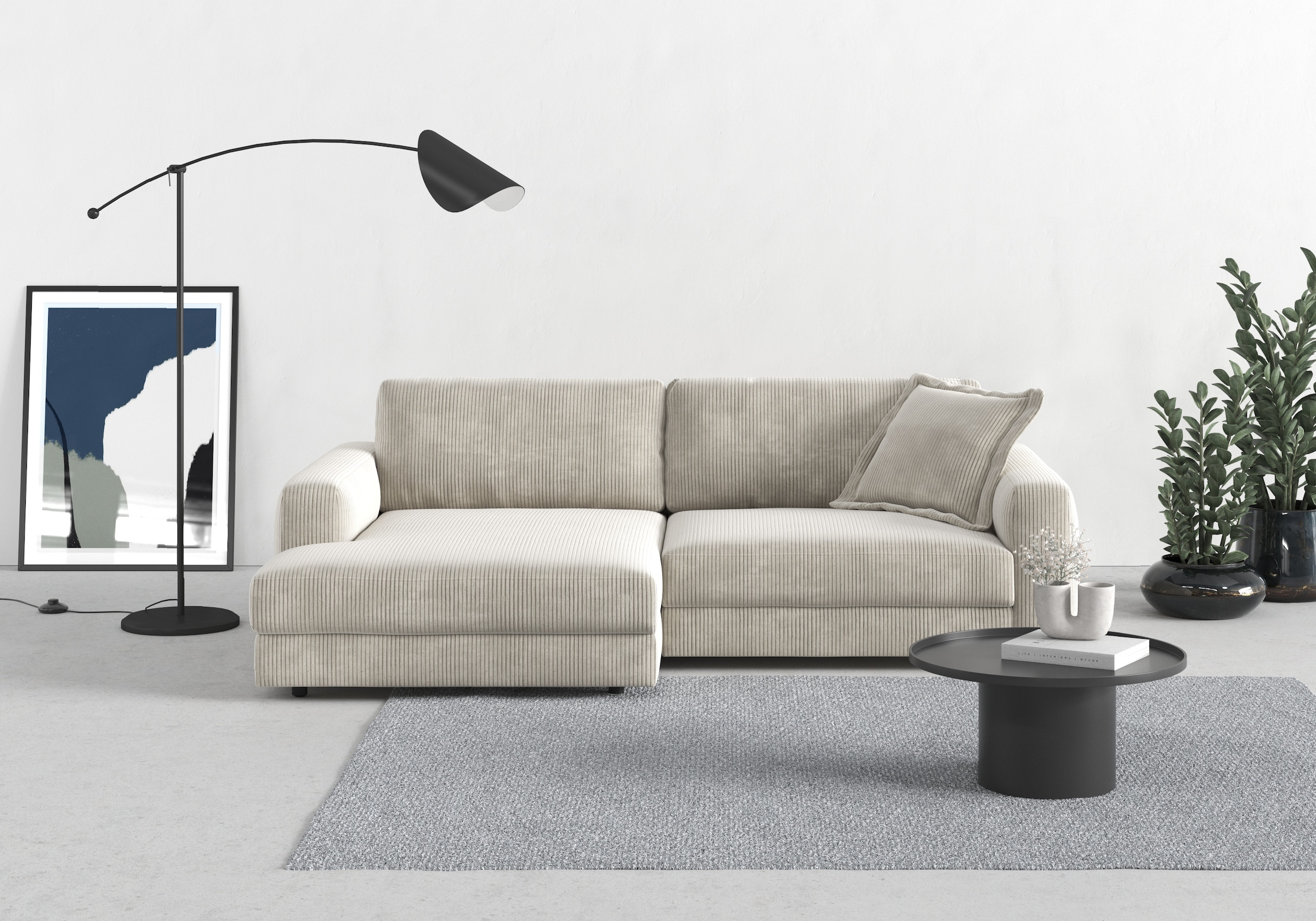 TRENDMANUFAKTUR Ecksofa »Bourbon, Designsofa mit tollem Sitzkomfort, L-Form,«, extra tiefe Sitzfläche, wahlweise mit Sitztiefenverstellung
