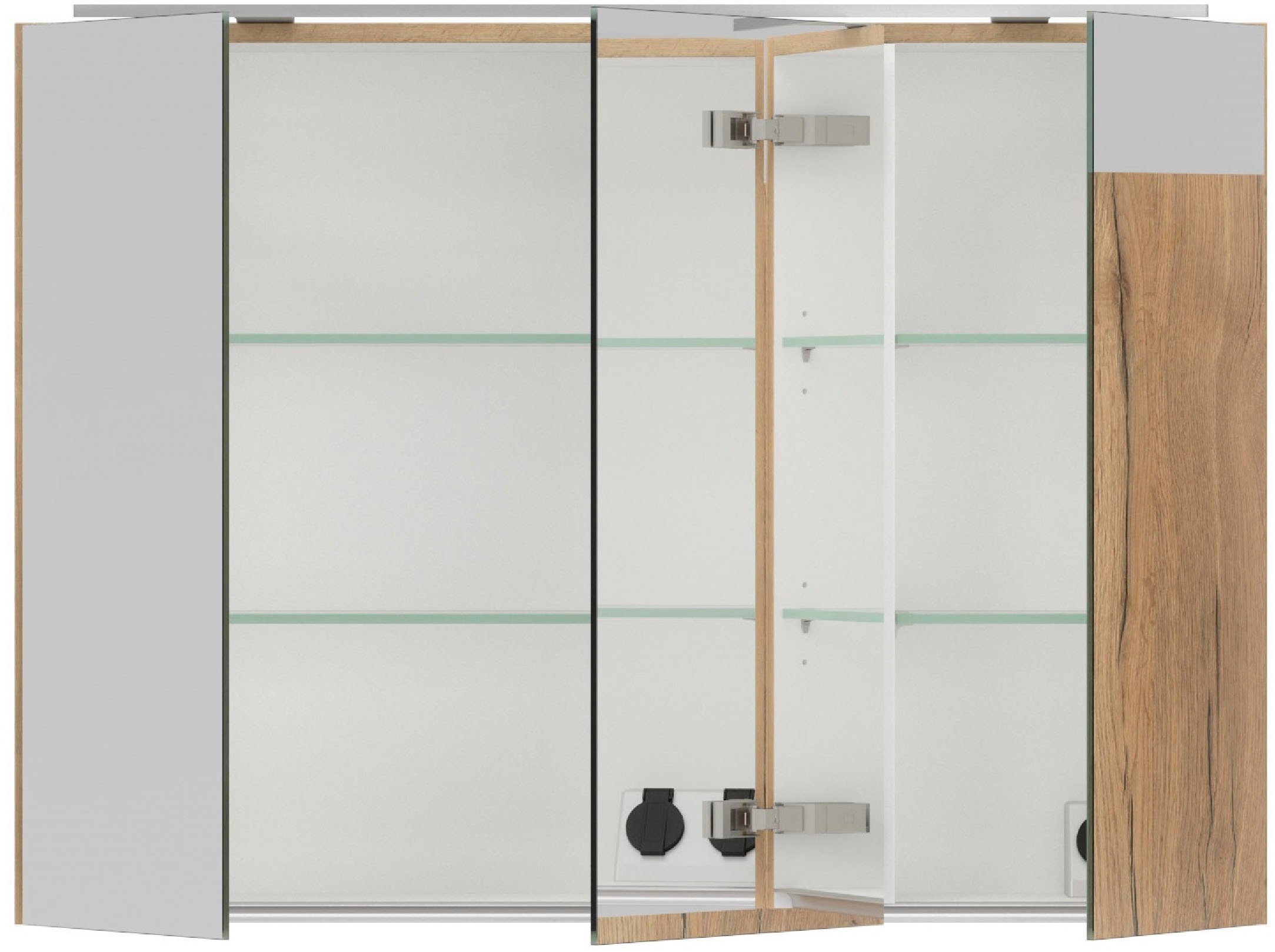 nobilia® Spiegelschrank »Prina«, (inkl. Beleuchtung mit Dimmerfunktion), in Breiten 60, 80, 100 und 120 cm, innenliegende Steckdose