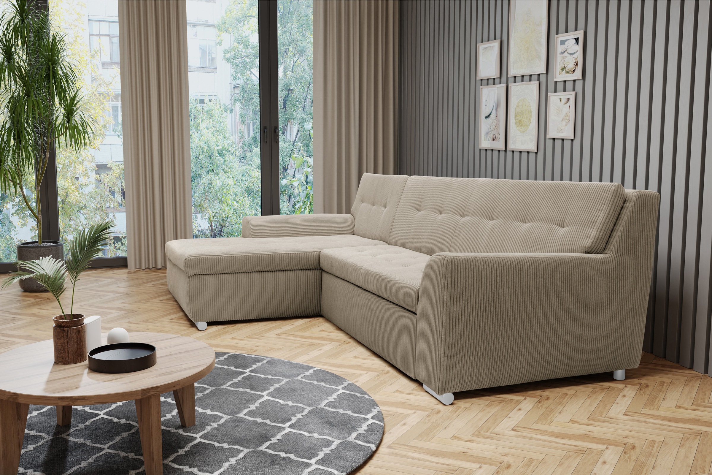 DOMO collection Ecksofa »Treviso viele Bezüge, auch in Cord, L-Form, B/T/H: günstig online kaufen