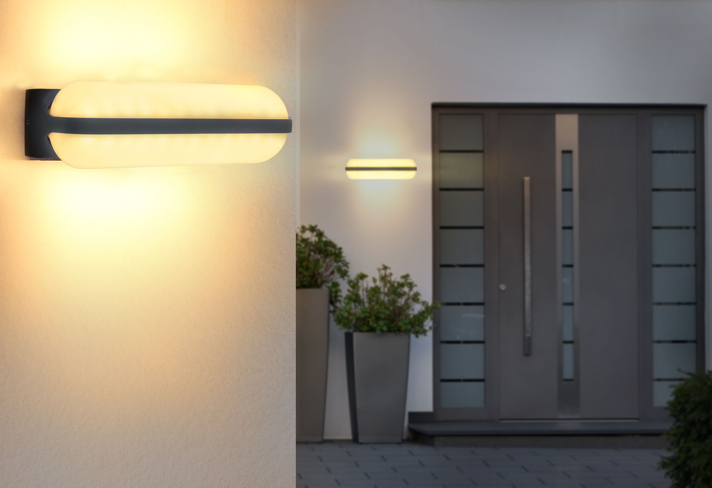 GLOBO LIGHTING Außen-Wandleuchte »HONNA« LED-Modul 1 Stk. Warmweiß Außenlampe Haus IP54 Gartenbeleuchtung Terrasse