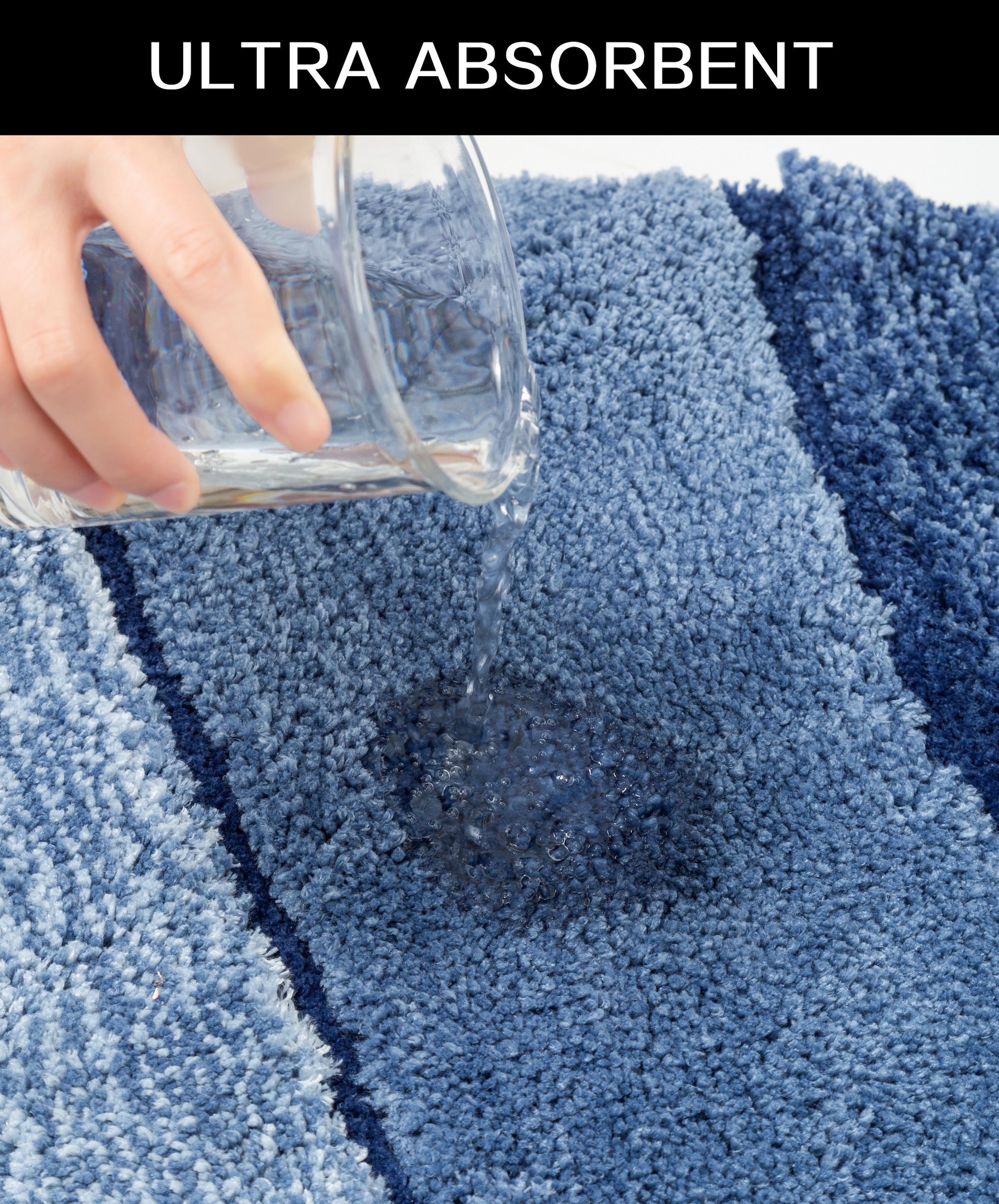 my home Badematte »Josie, Badvorleger, Badezimmer Teppich«, rutschhemmend beschichtet, fußbodenheizungsgeeignet-schnell trocknend-strapazierfähig, Badteppich, Badematten, rechteckig, rund & als 3-tlg. Set erhältlich