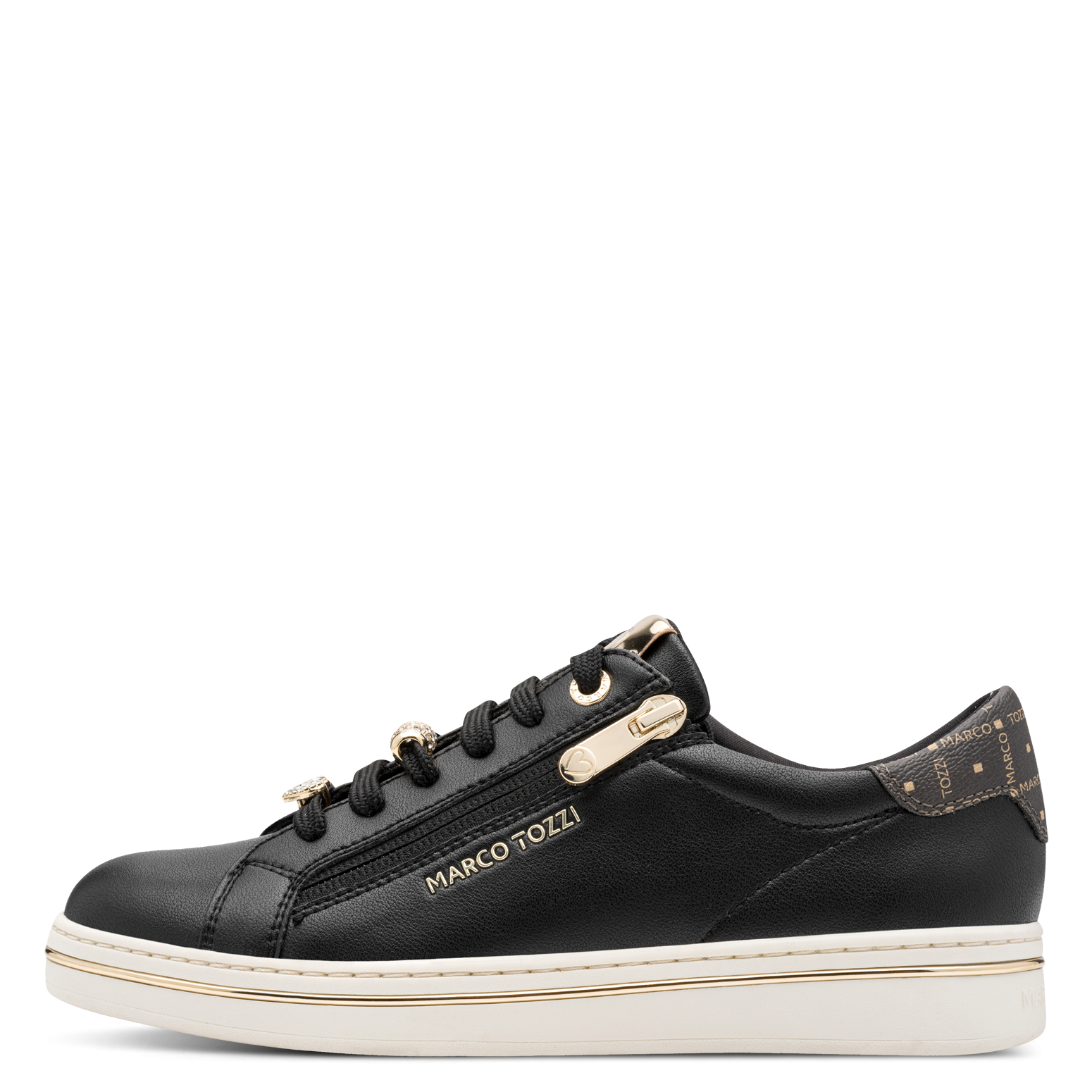 MARCO TOZZI Plateausneaker  Halbschuh, Freizeitschuh, Schnürer mit Schmuckelementen und MT-Logo