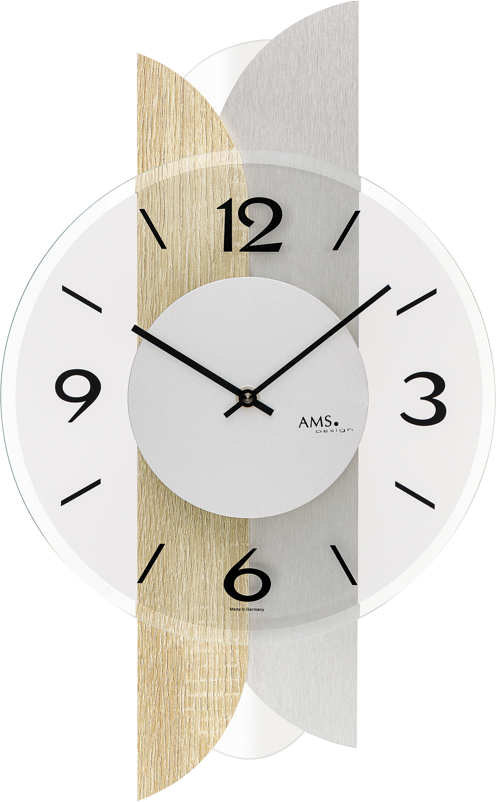 AMS Wanduhr »W9667«, Made in Germany,Holz,Wohnzimmer,Esszimmer,Küche,Arbeit günstig online kaufen