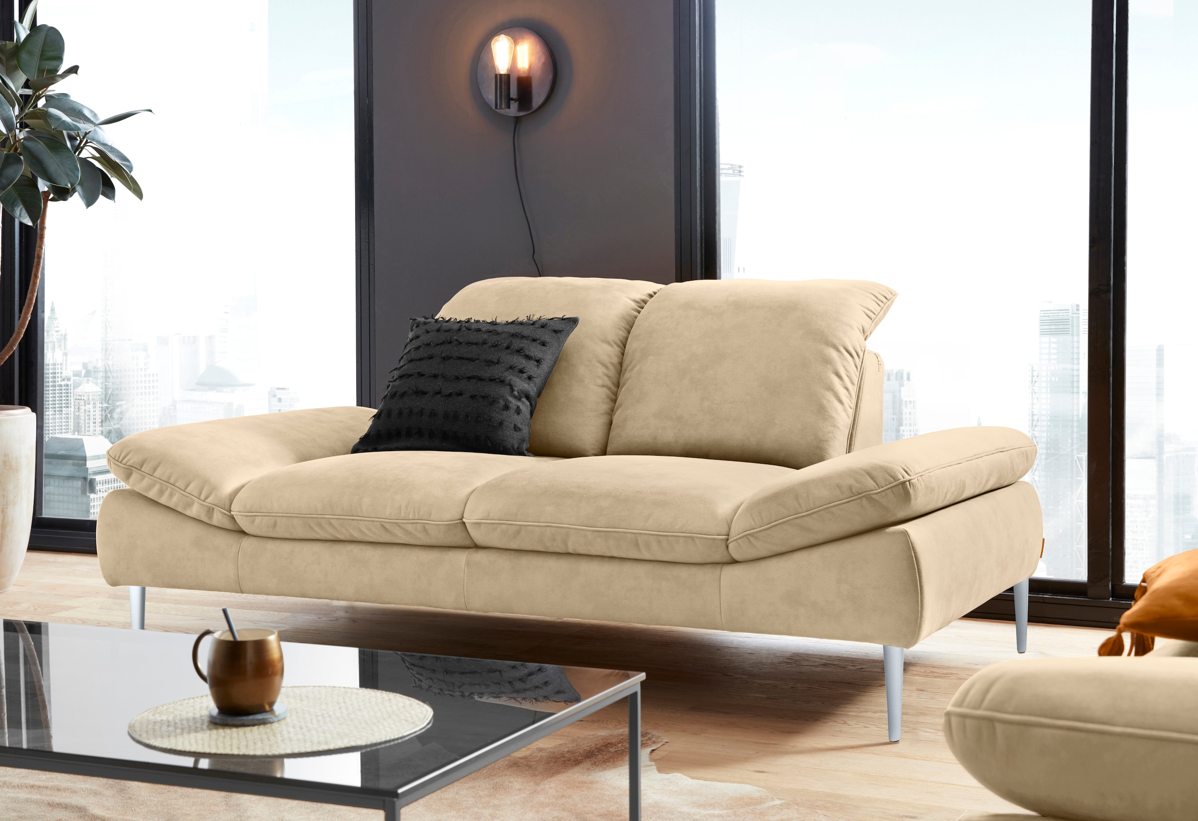 W.SCHILLIG 2-Sitzer »enjoy&MORE« mit Sitztiefenverstellung, Füße silber mat günstig online kaufen