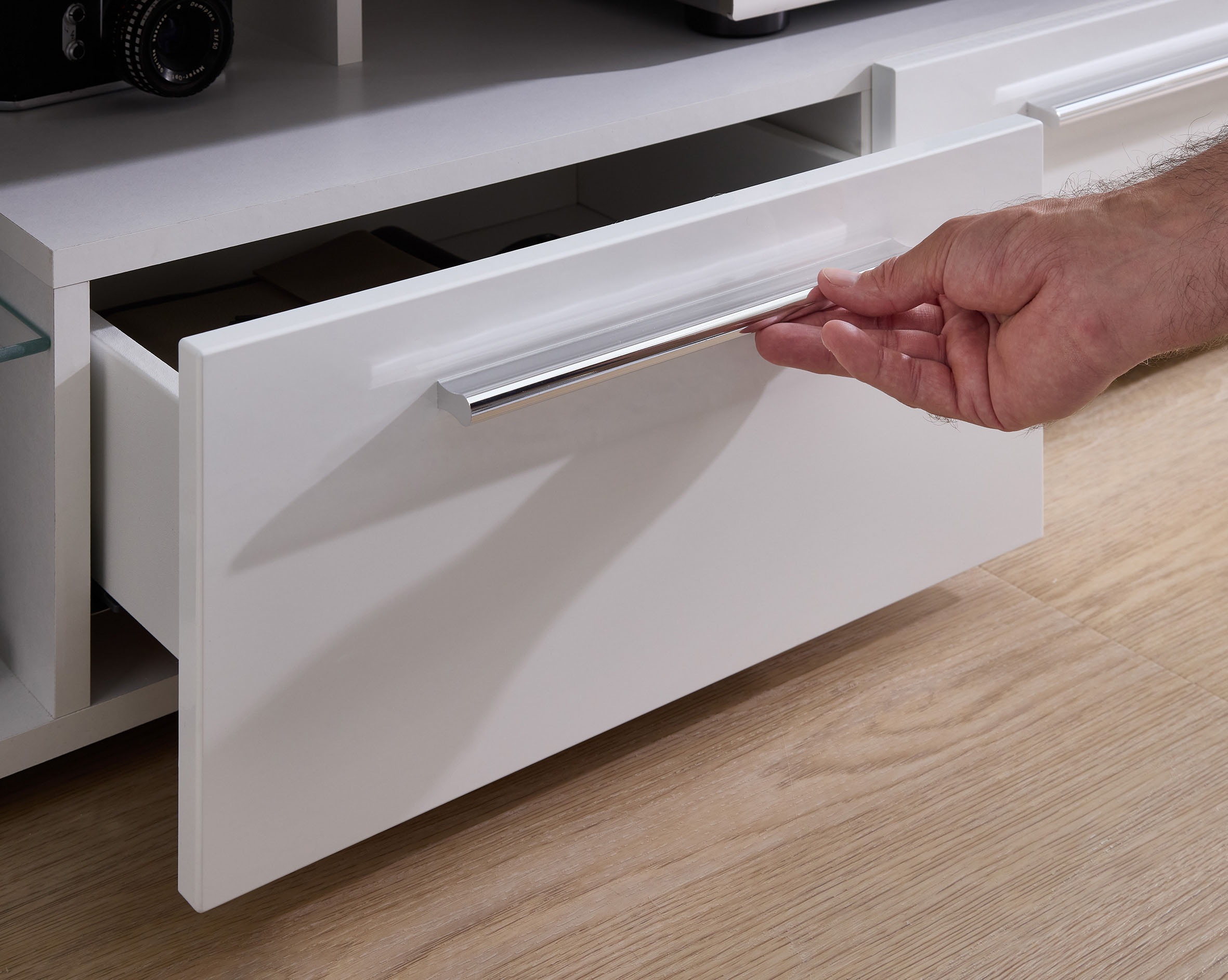 Stolkom TV-Schrank »Goal« 3 Schubkästen, 5 offenen Fächern, Stellmaß 200/44/44 cm