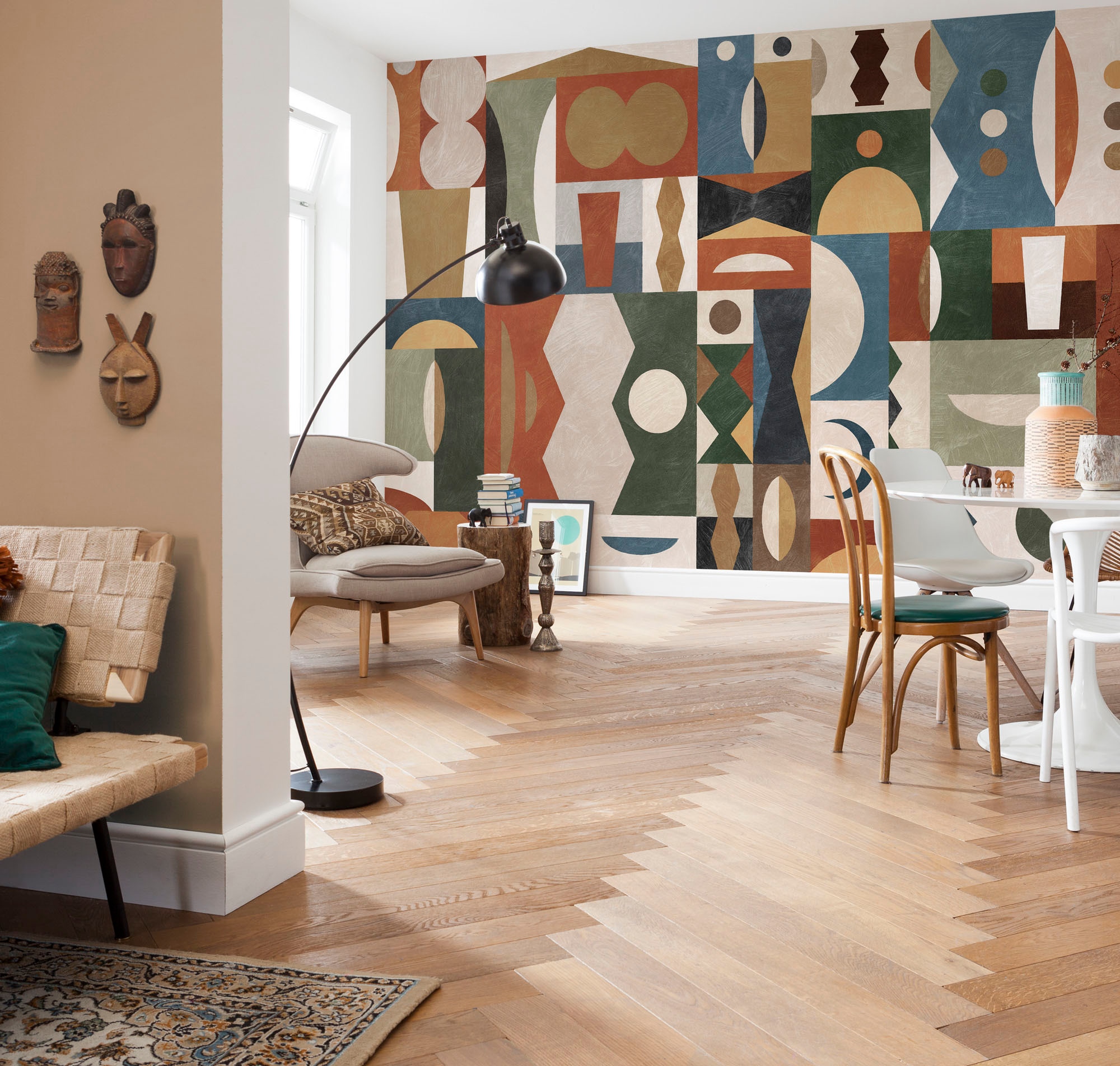 Komar Fototapete »Digitaldruck Vlies - Tribal Tiles - Größe 400 x 250 cm« b günstig online kaufen