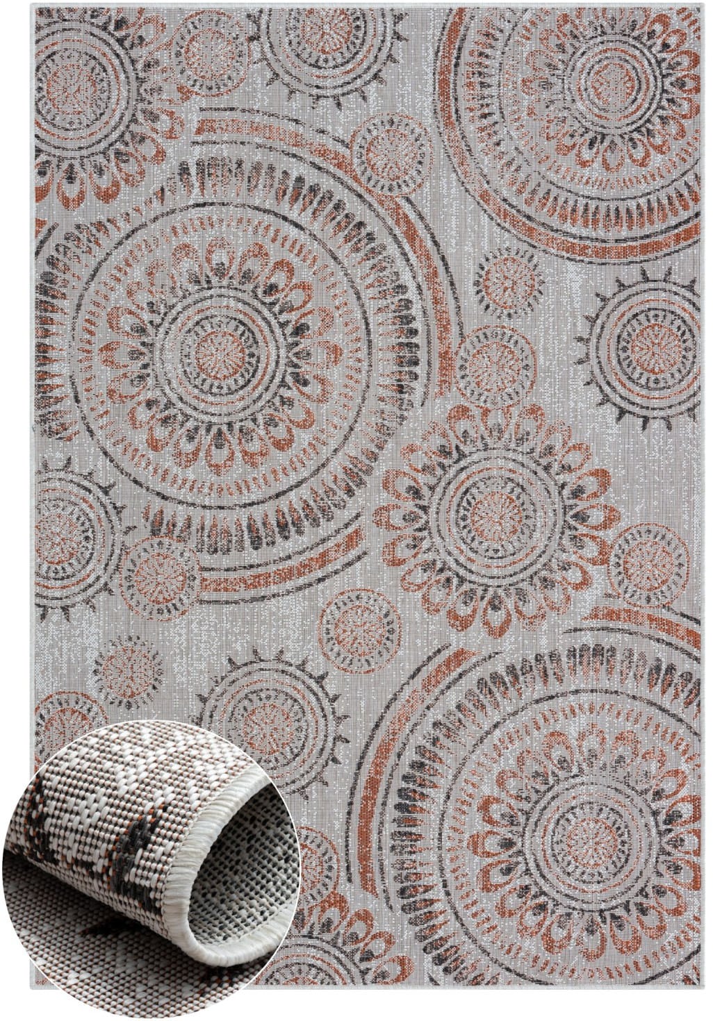 Myflair Möbel & Accessoires Teppich »Sonic Lagerräumung«, rechteckig, 6 mm Höhe, Ethno Design, Kreise, Outdoor geeignet, Balkon, Terrasse