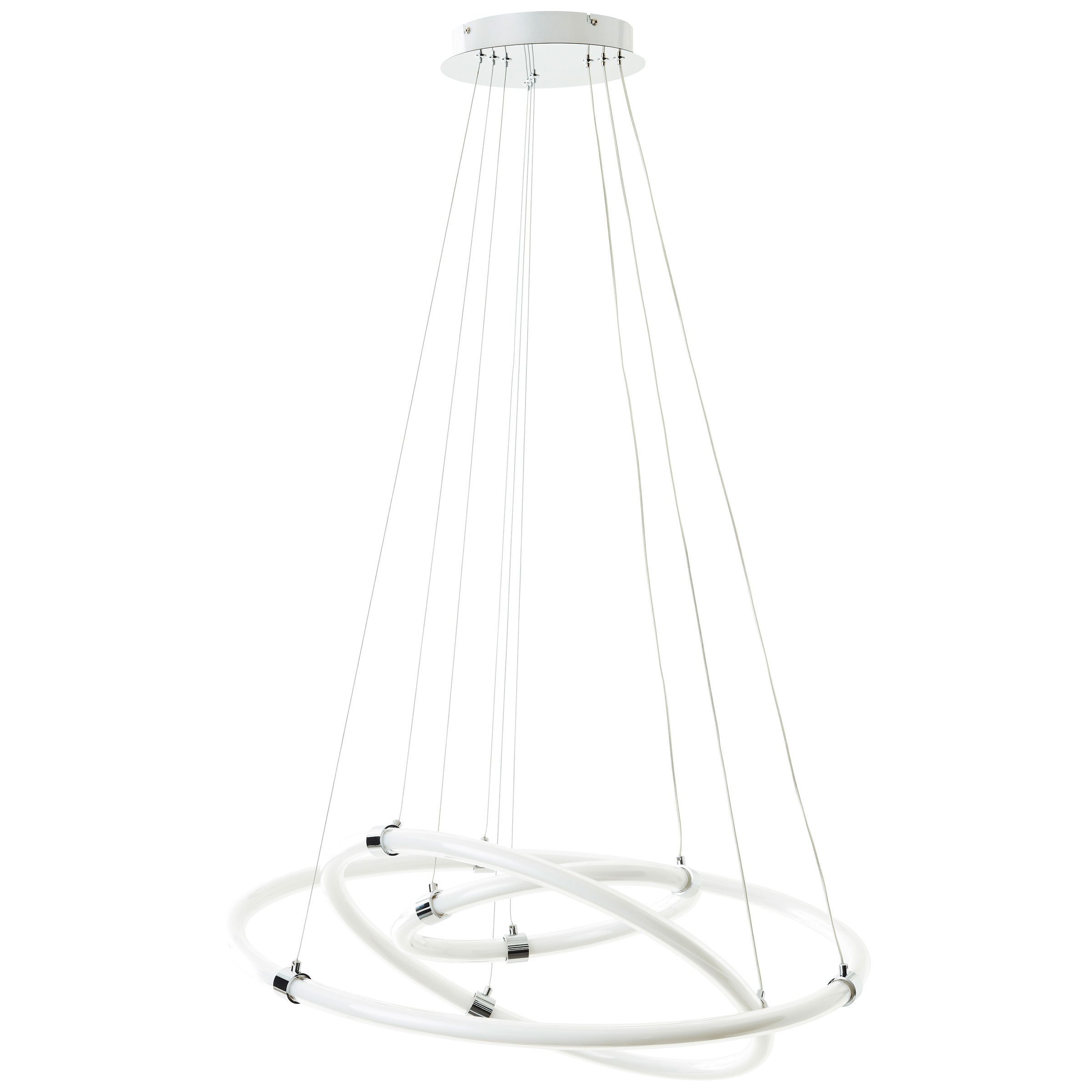 Brilliant LED Pendelleuchte »Poolen«, 8000 lm, Ø 79 cm, Aluminium/Kunststoff, chromfarben
