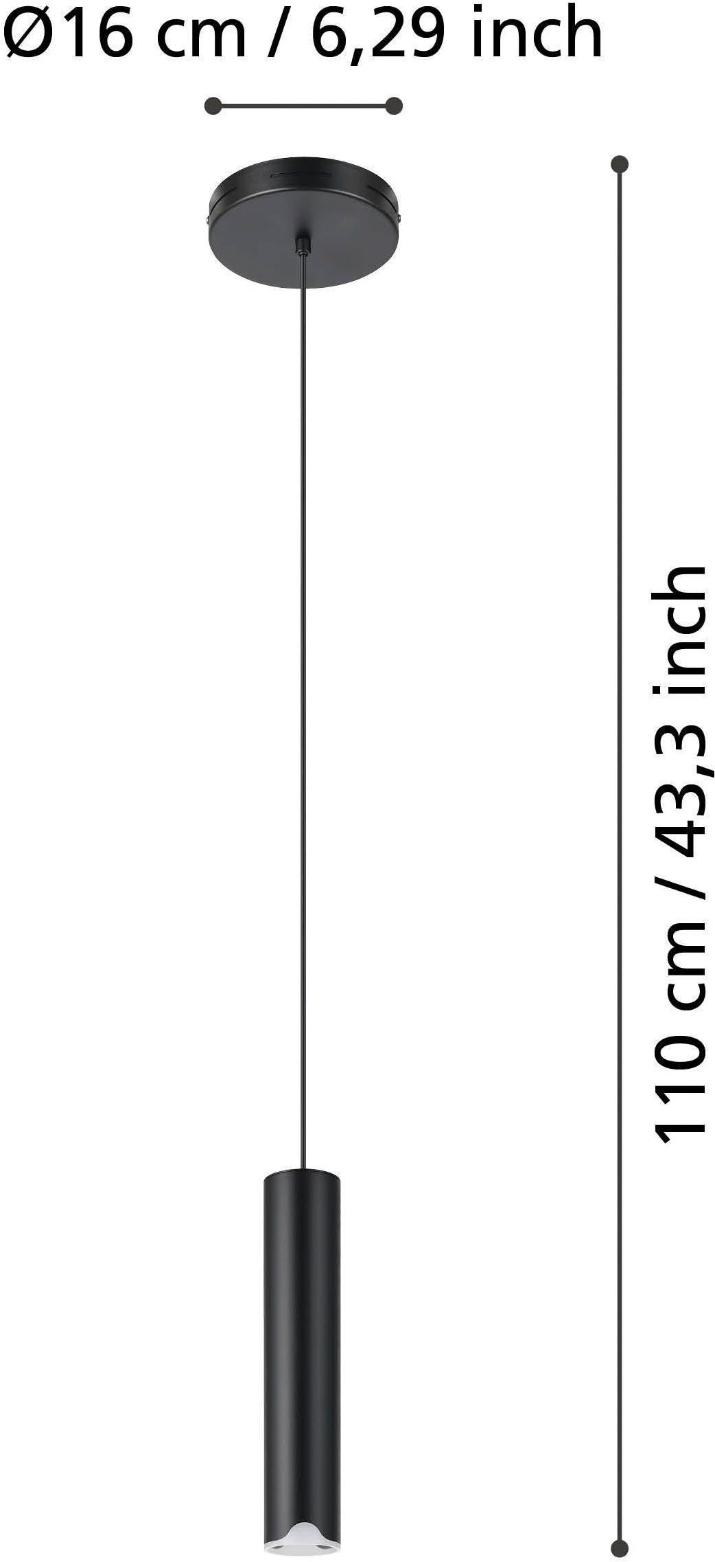 EGLO Hängeleuchte »Balmorta-Z Hängelampe, Pendelleuchte, Metall, ZigBee, Pendellampe« LED-Modul 1 Stk. Kaltweiß | RGB Hängeleuchte - H110 x Ø5,5 cm - schwarz - 1X3,7W inkl.