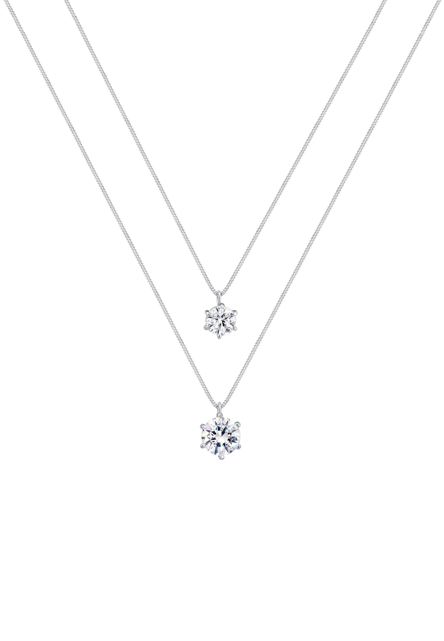 Elli Gliederkette »Layer Kristalle rund 925 Silber«