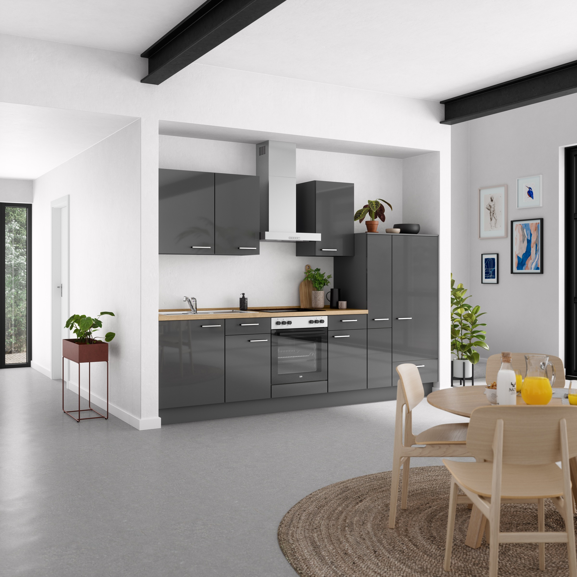 nobilia® Küchenzeile »"Flash I"«, vormontiert, Ausrichtung wählbar, Breite 300 cm, wahlw. mit E-Geräten