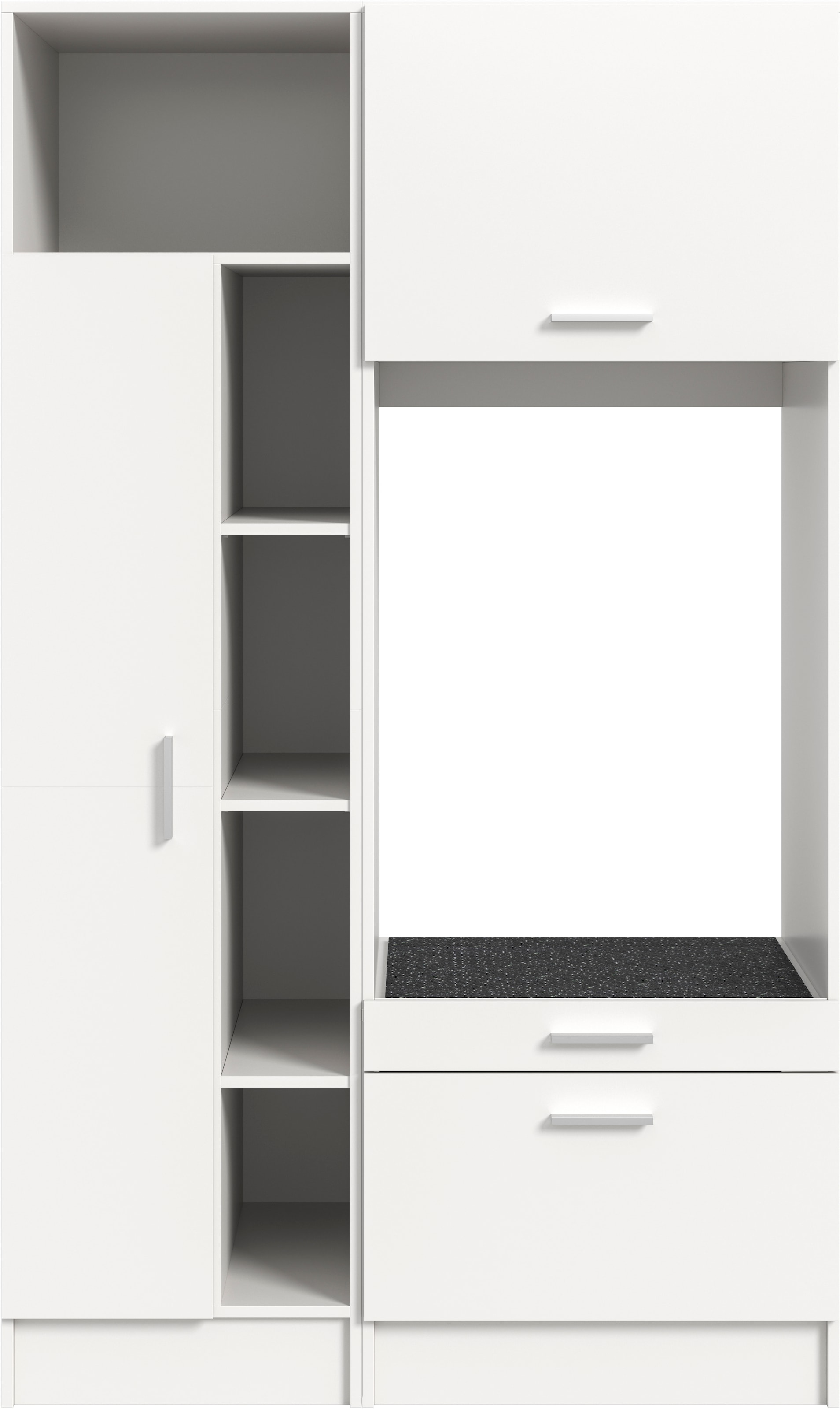 welltime Badmöbel-Set »FALAS, TOPSELLER!, 2-teilig, Hauswirtschaftsraum Set, Breite 116 cm«, (Set, 2 St., bestehend aus: 1x Mehrzweckschrank & 1x Waschmaschinenumbauschrank), Kombination, Waschmaschinenumbau, Waschmaschinenschrank, Wäschekammer