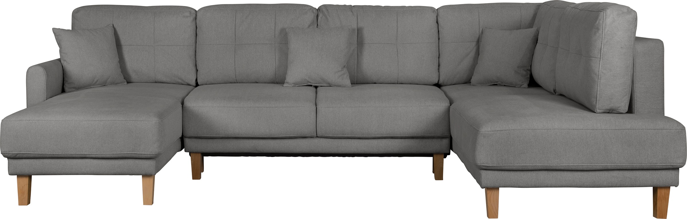 Home affaire Wohnlandschaft »TRIPLO U-Form wahlweise mit Schlaffunktion, B/T/H: 310/192/90 cm«, Schlafsofa, auch mit Bettkasten, Steppung im Rückenkissen