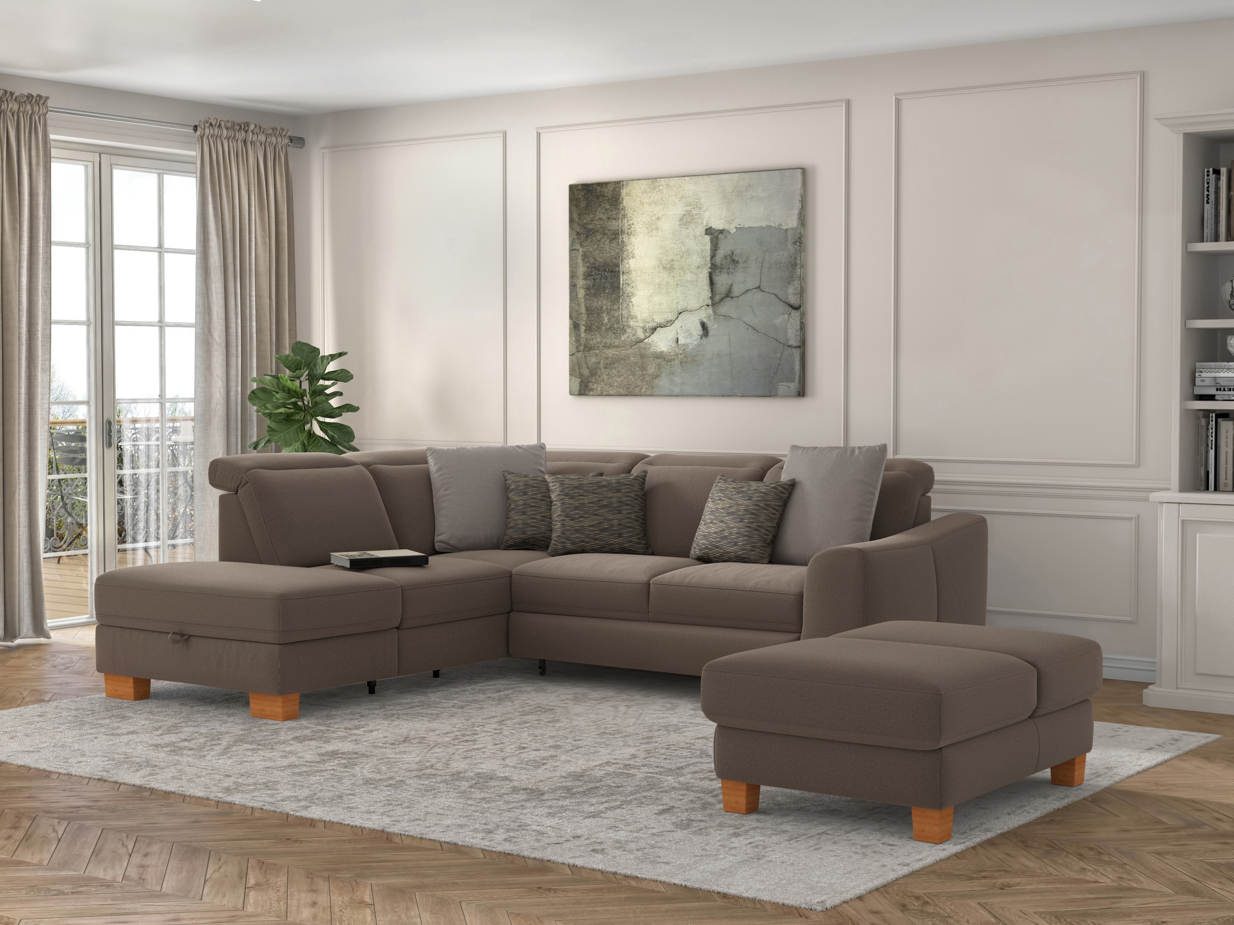 sit&more Ecksofa »Dundee L-Form« mit Federkern und Massivholzfüßen, wahlwei günstig online kaufen