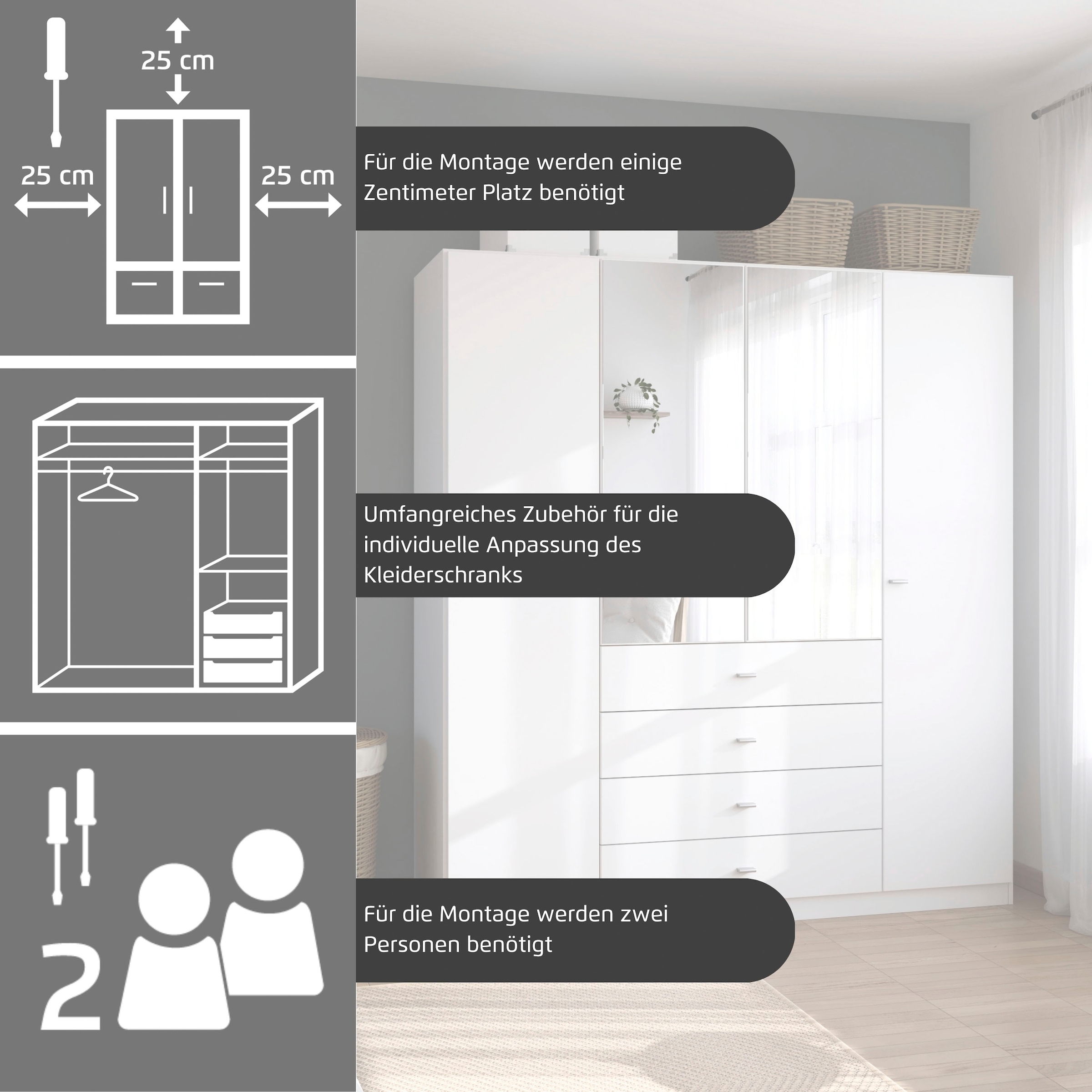 rauch Kleiderschrank »Sinsheim« mit 4 breiten Schubkästen