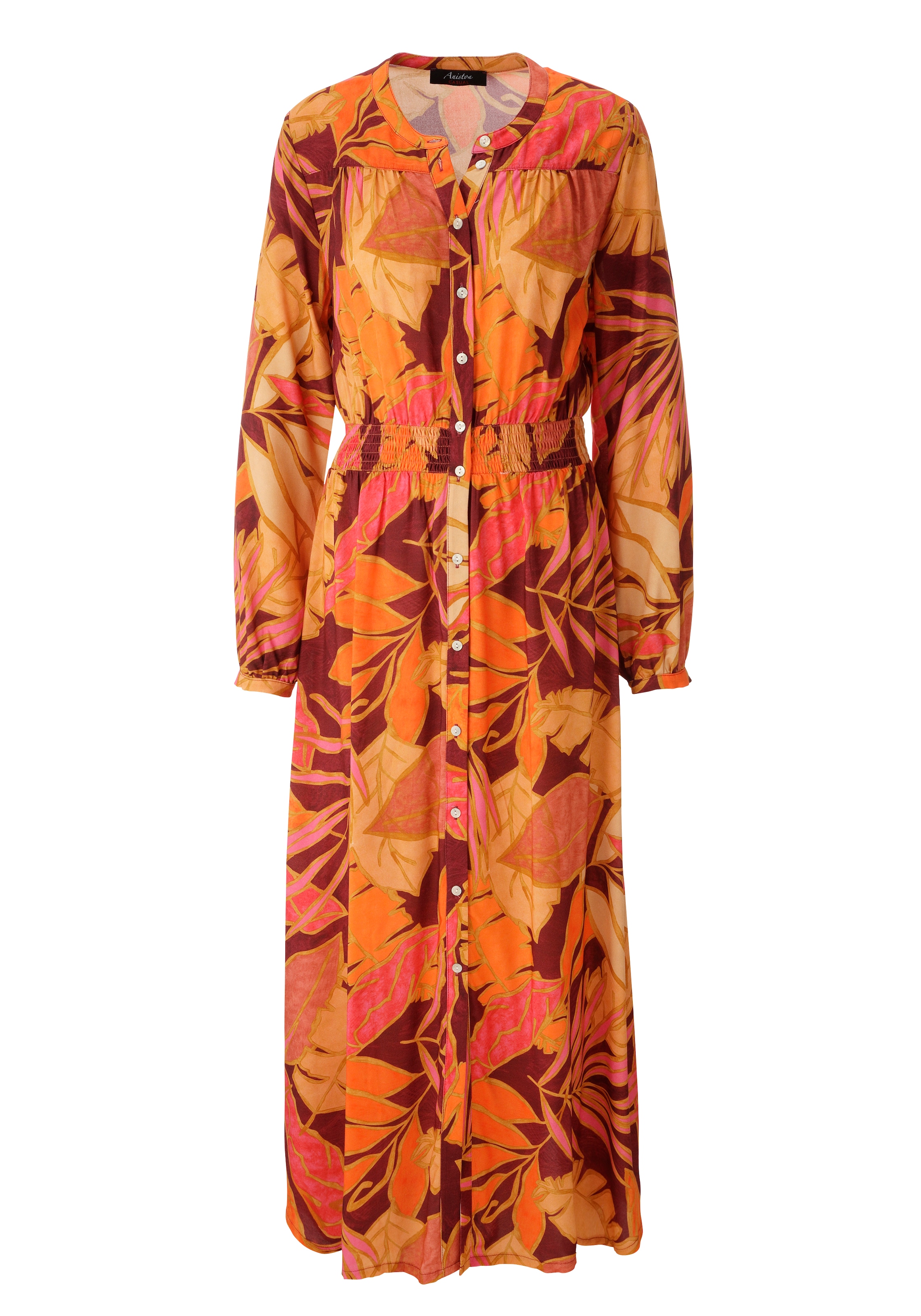 Aniston CASUAL Maxikleid mit farbenfrohen, grafischen Blättern bedruckt - NEUE KOLLEKTION