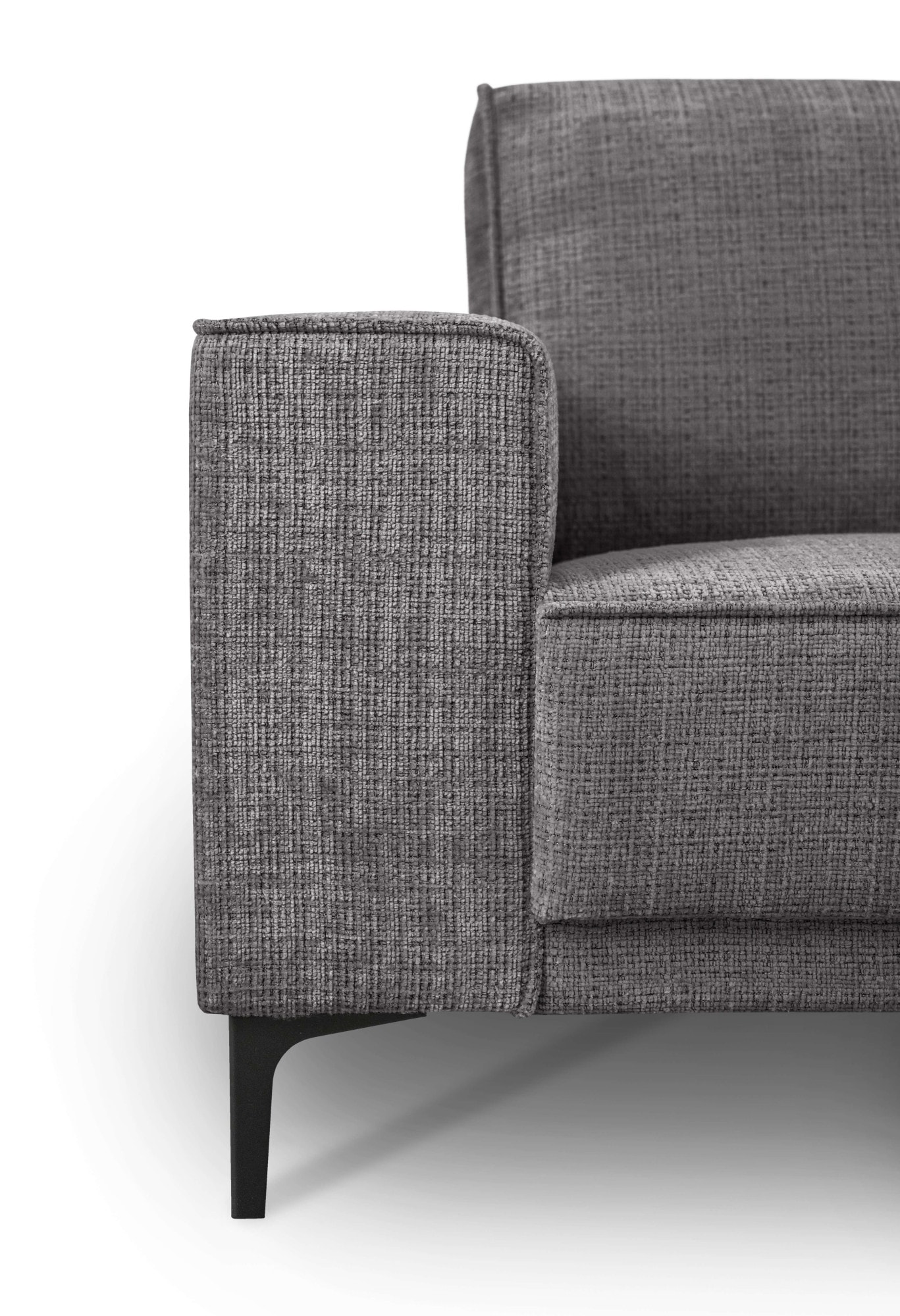 Places of Style 2-Sitzer »Kompaktsofa Oland, Struktur, Flachgewebe, Luxus-Microfaser, Boucle«, 164 cm, Wellenunterfederung, Skandi-Design, Metallfüße