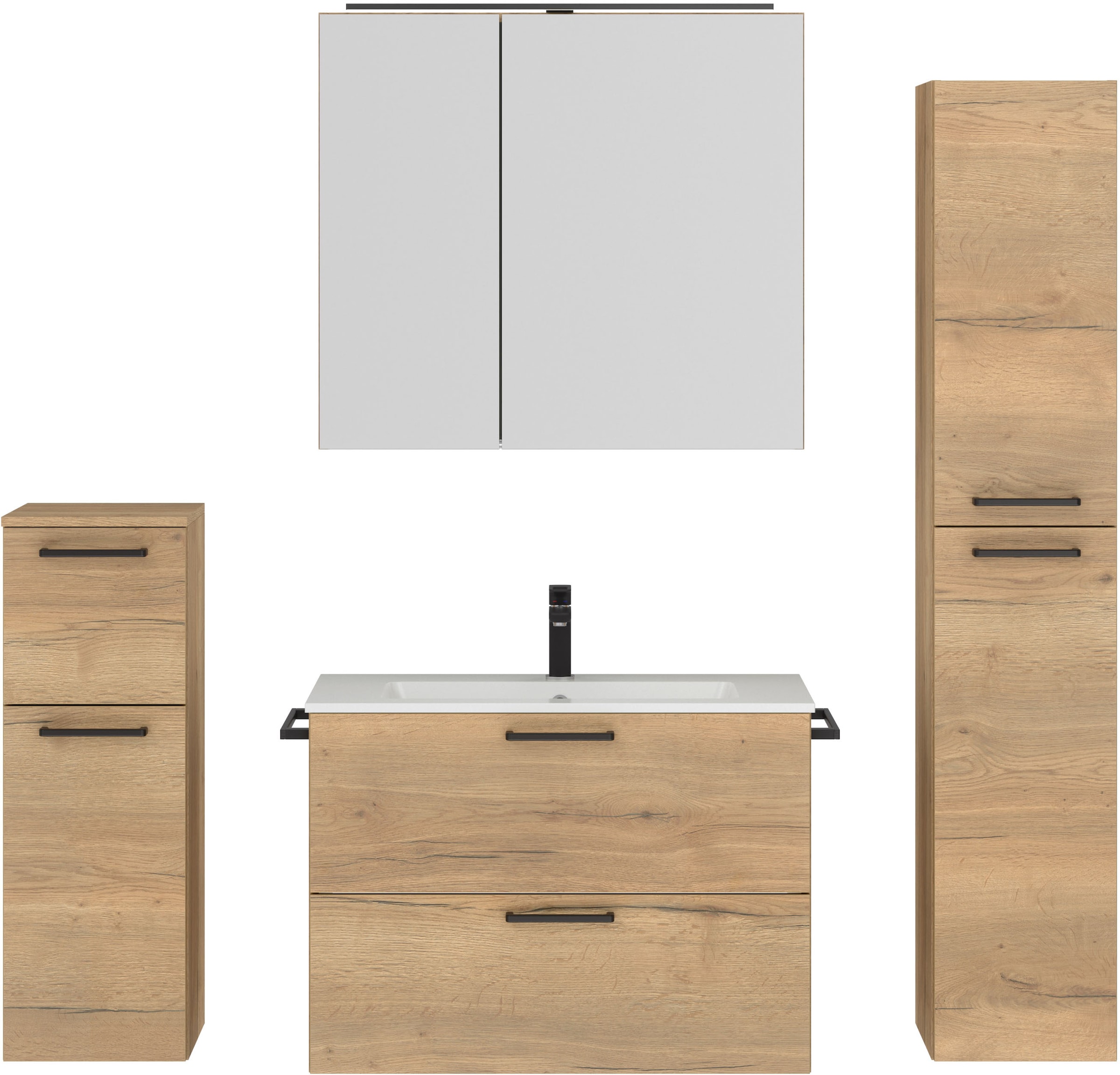 nobilia® Badmöbel-Set »Tolvina« vormontiert, mit Soft-Close, 4 Stk. tlg. in günstig online kaufen