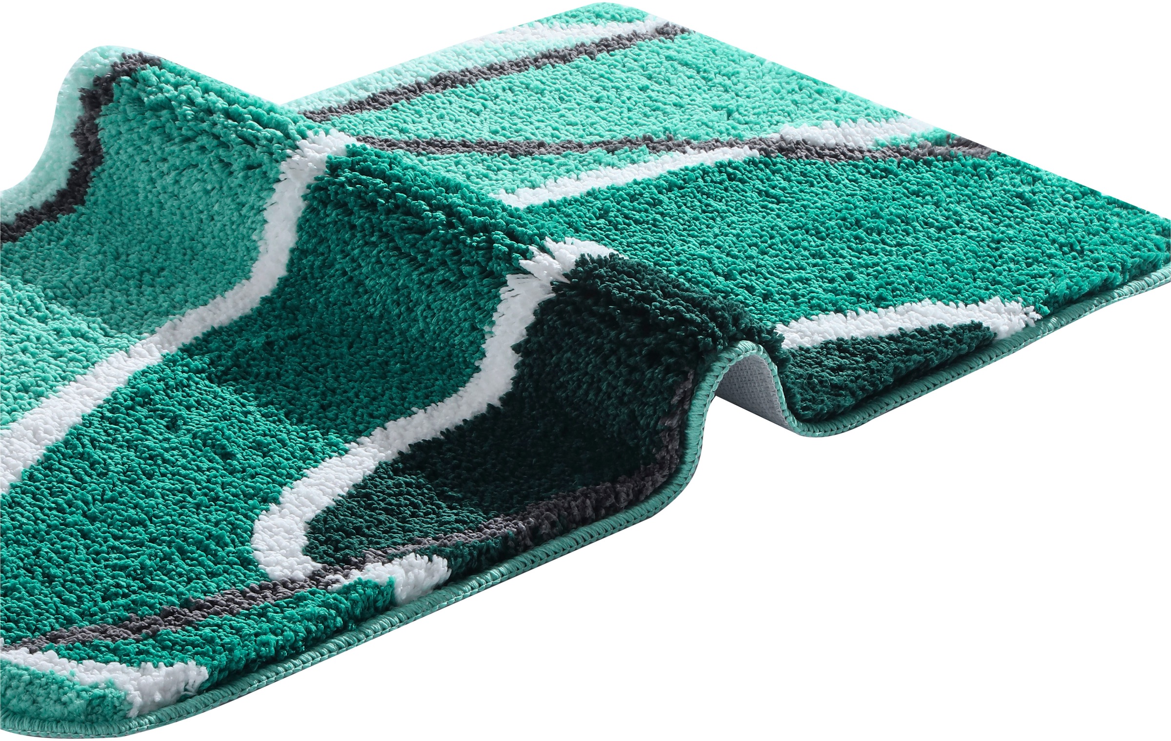 my home Badematte »Juna mit Muster, Badvorleger, Badezimmer Teppich, Duschvorleger«, rutschhemmend beschichtet, strapazierfähig, besonders weich, Design, Badematten, Badteppich