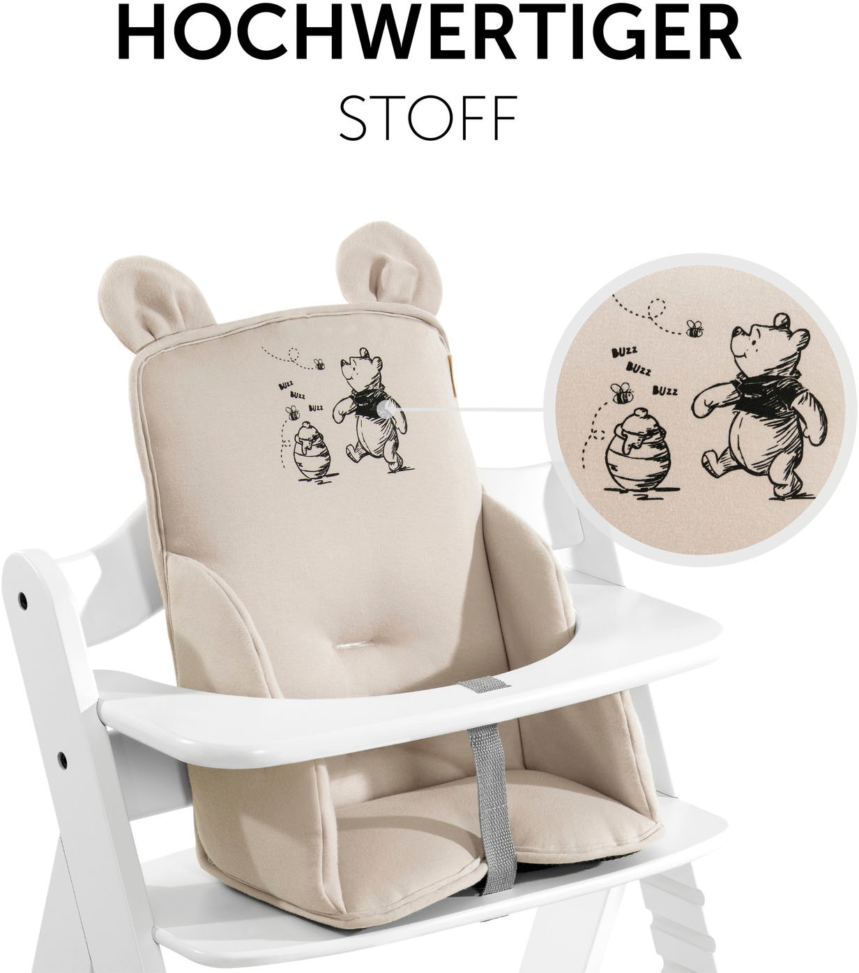 Hauck Sitzverkleinerer »Alpha Cosy Select, Winnie the Pooh beige«, für den ALPHA+ Holzhochstuhl