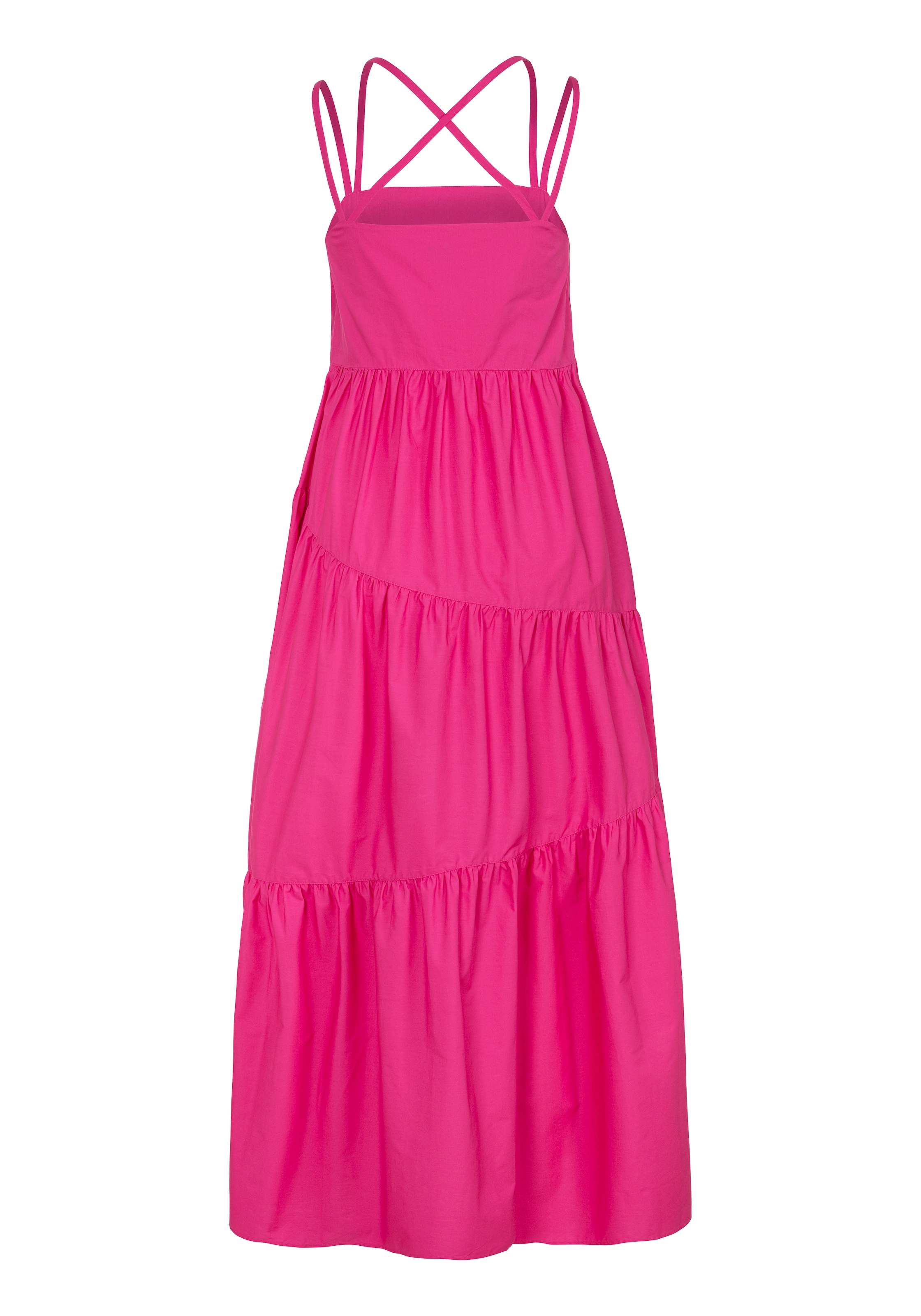 BOSS ORANGE Spaghettikleid »Danvita Premium Damenmode«, mit Volants, Spaghettiträger