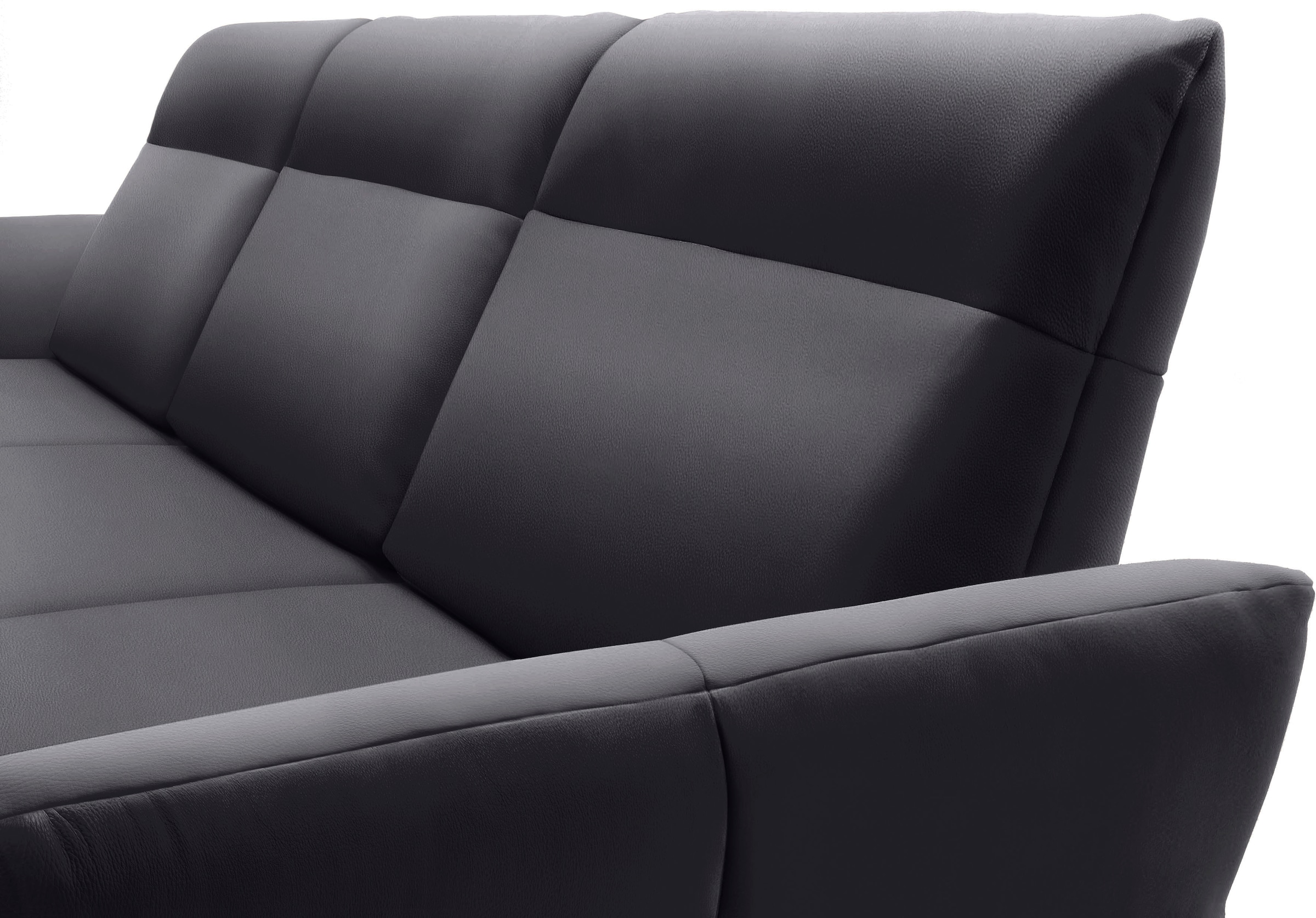 Creation BY ROLF BENZ Ecksofa »CR.460«, Sockel in Nussbaum, Winkelfüße in Umbragrau, Breite 338 cm