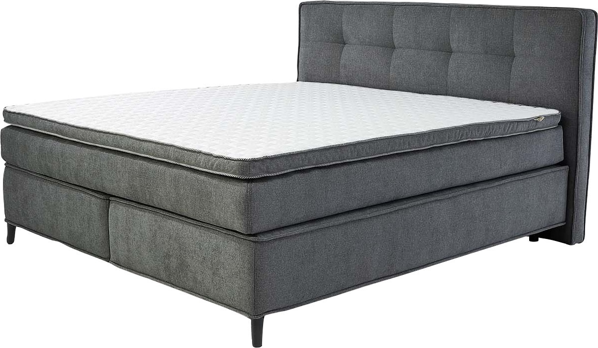 Jockenhöfer Gruppe Boxspringbett »CAPELLO, inkl. Taschenfederkernmatratze H3-H4 und 6cm Kaltschaumtopper« Bezug: Flachgewebe, 160x200 oder 180x200 cm