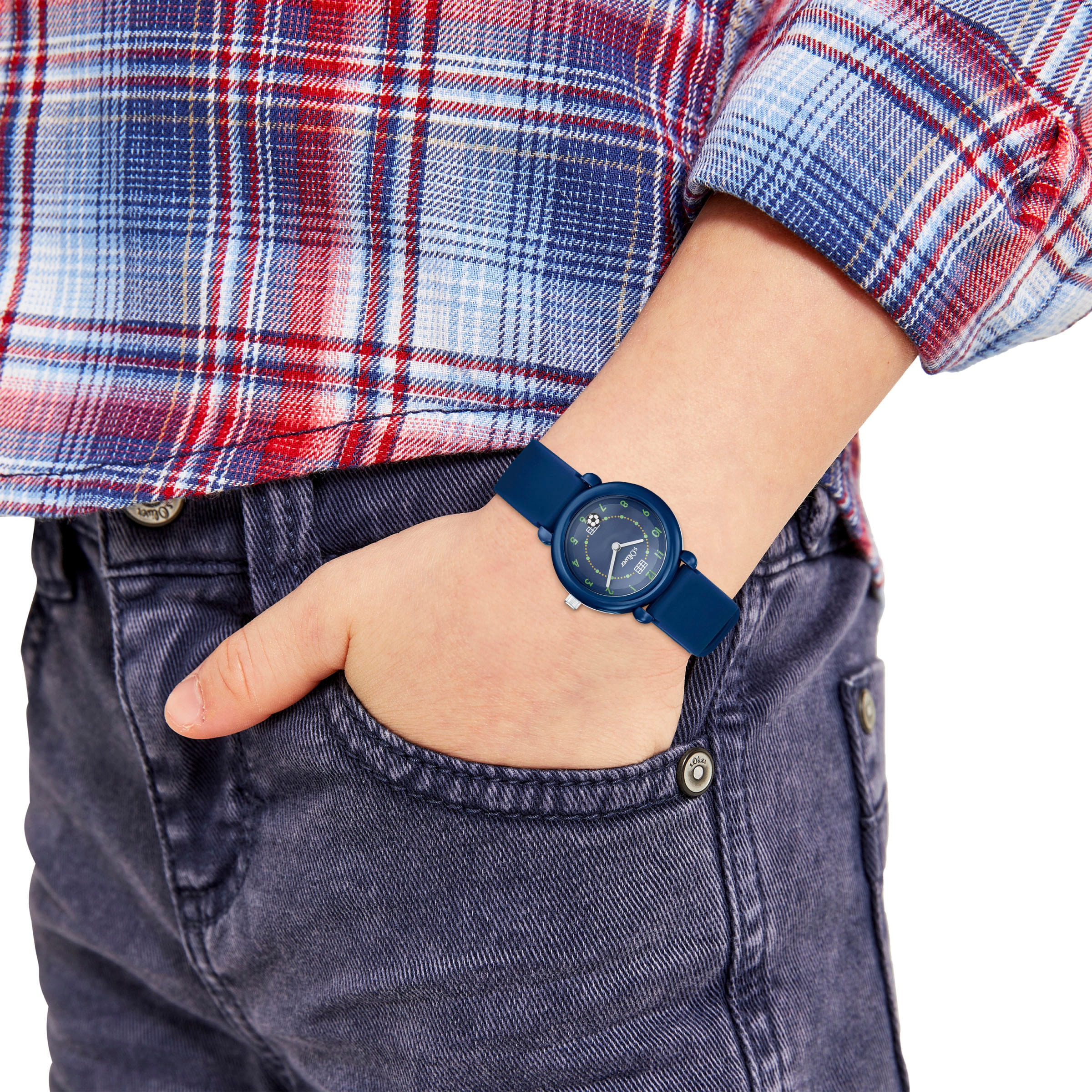 s.Oliver Quarzuhr »2036534«, Armbanduhr, Kinderuhr, Fußball, ideal auch als Geschenk