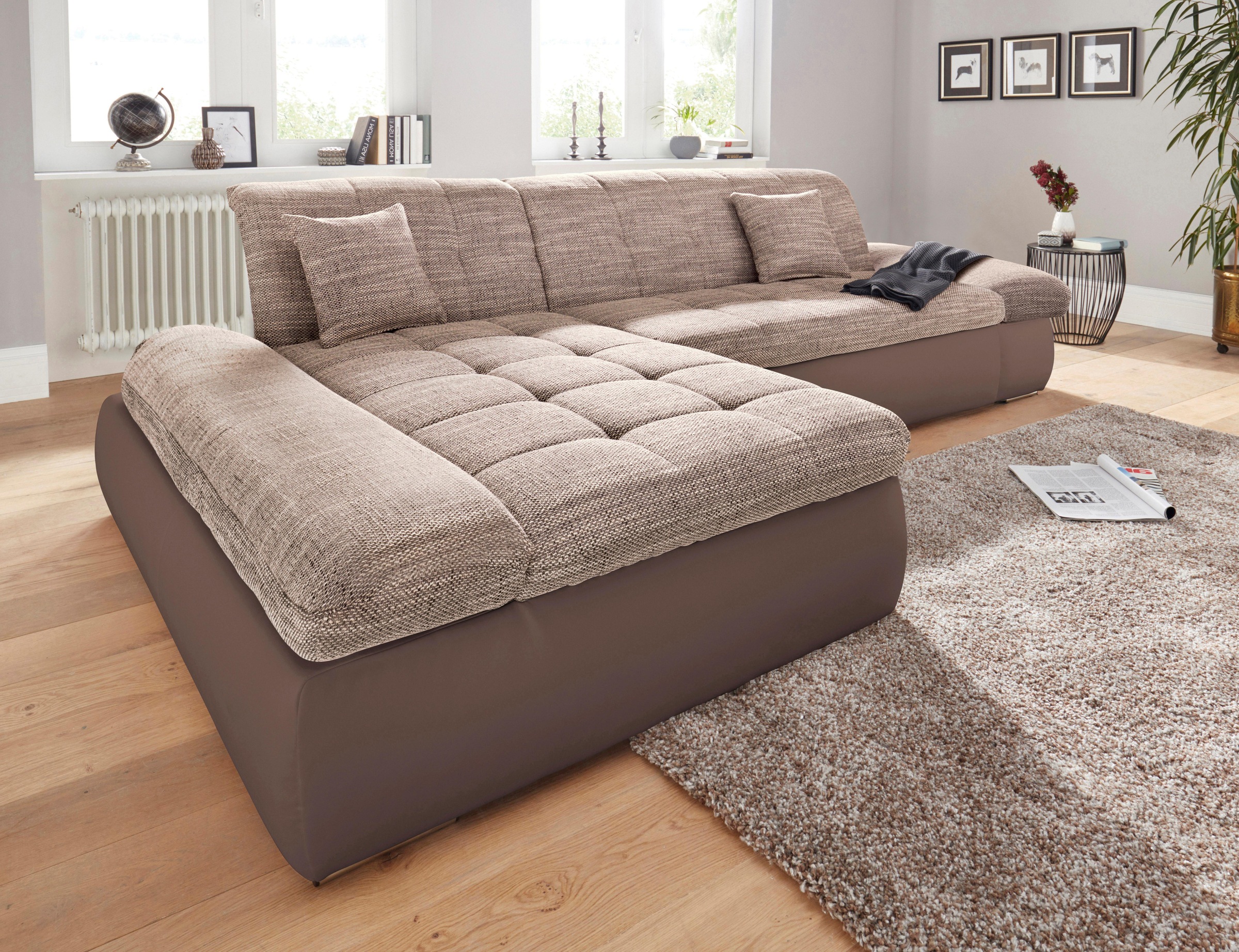 DOMO collection Ecksofa »PB Moric wahlweise mit Bettfunktion + Armteilverst günstig online kaufen