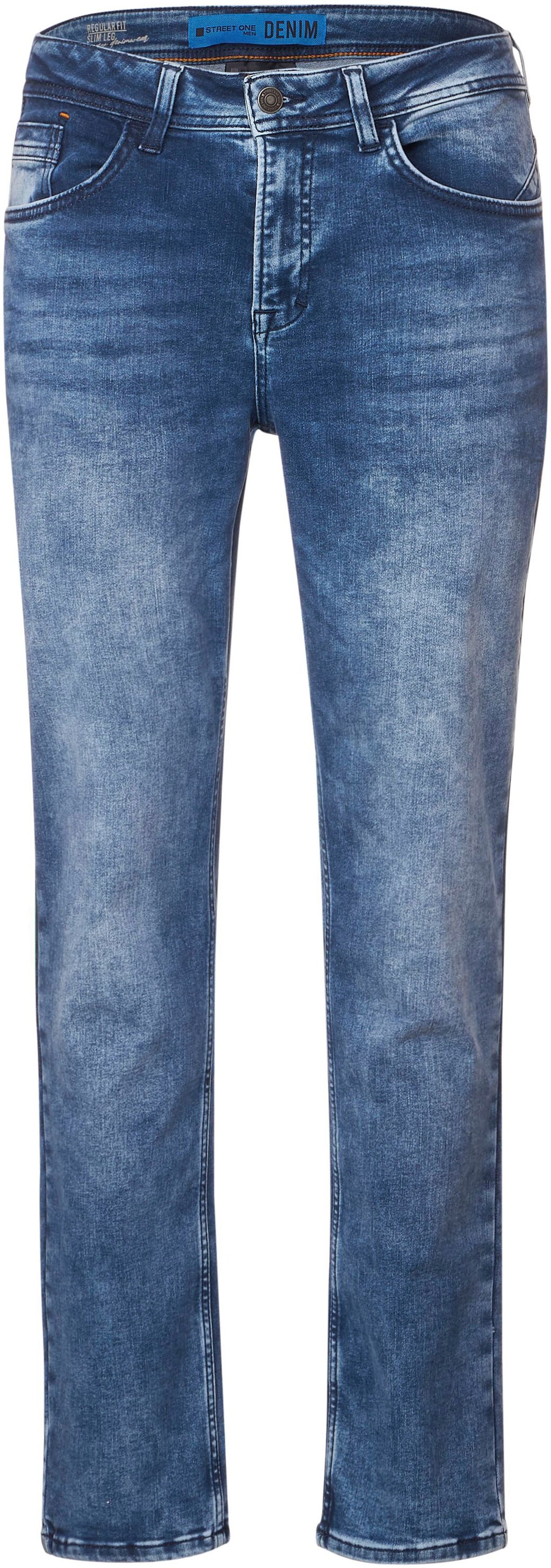 STREET ONE MEN Regular-fit-Jeans, mit cooler Used-Optik