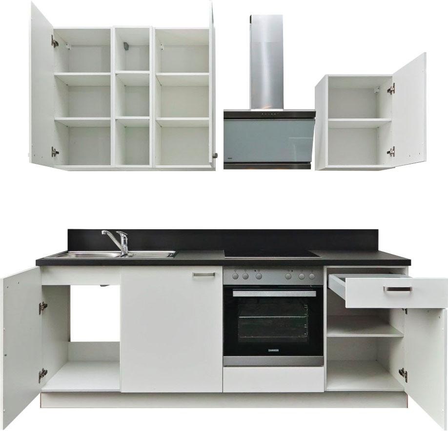 KOCHSTATION Küchenzeile »"KS-Bari"«, mit Soft-Close-Funktion und Vollauszug, vormontiert, Breite 220 cm, inkl. E-Geräte