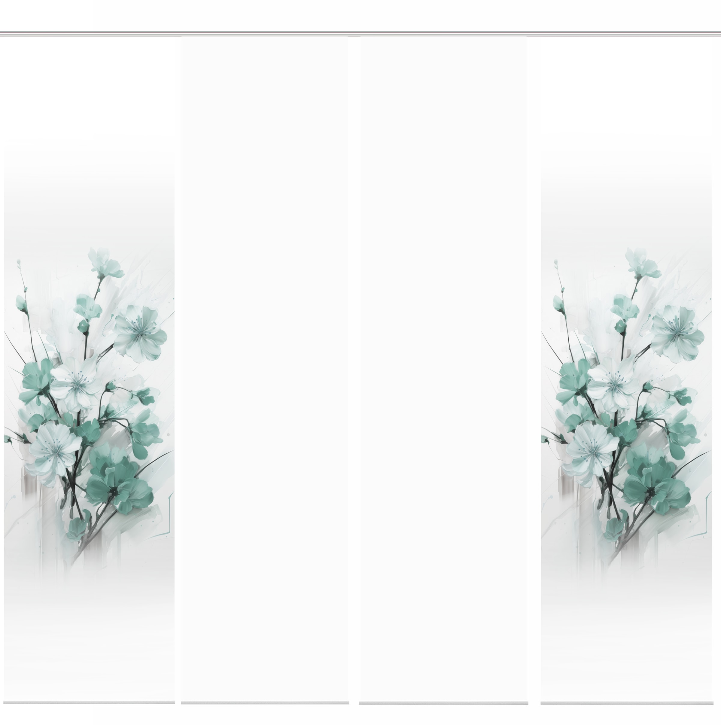 HOME WOHNIDEEN Schiebegardine »LOTUS« Paneelwagen 4 Stk. tlg. Schiebewand Seidenoptik, SET, Digitaldruck