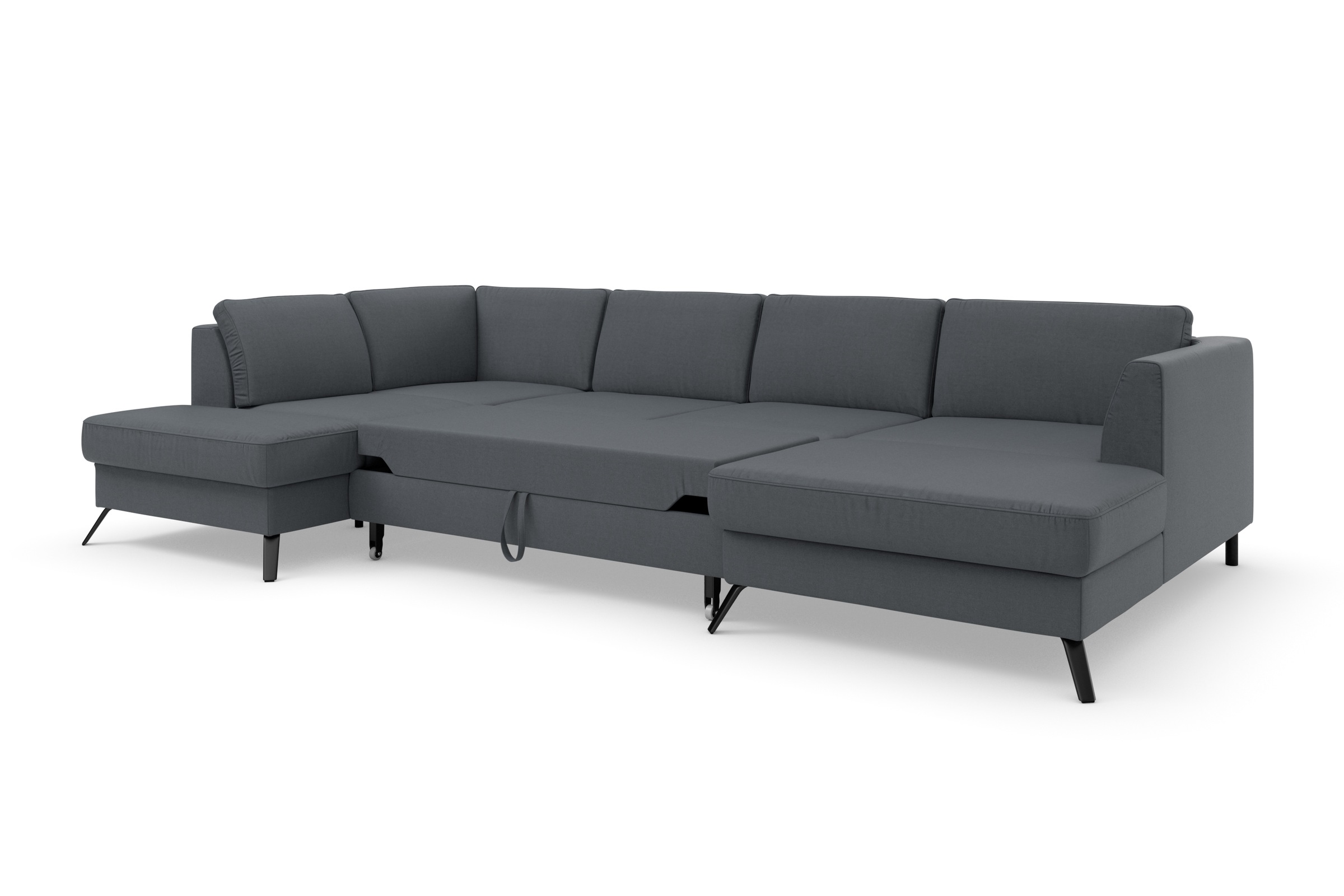 sit&more Wohnlandschaft »Olsen U-Form«, inklusive Sitztiefenverstellung, wahlweise mit Bettfunktion, 15cm hoch