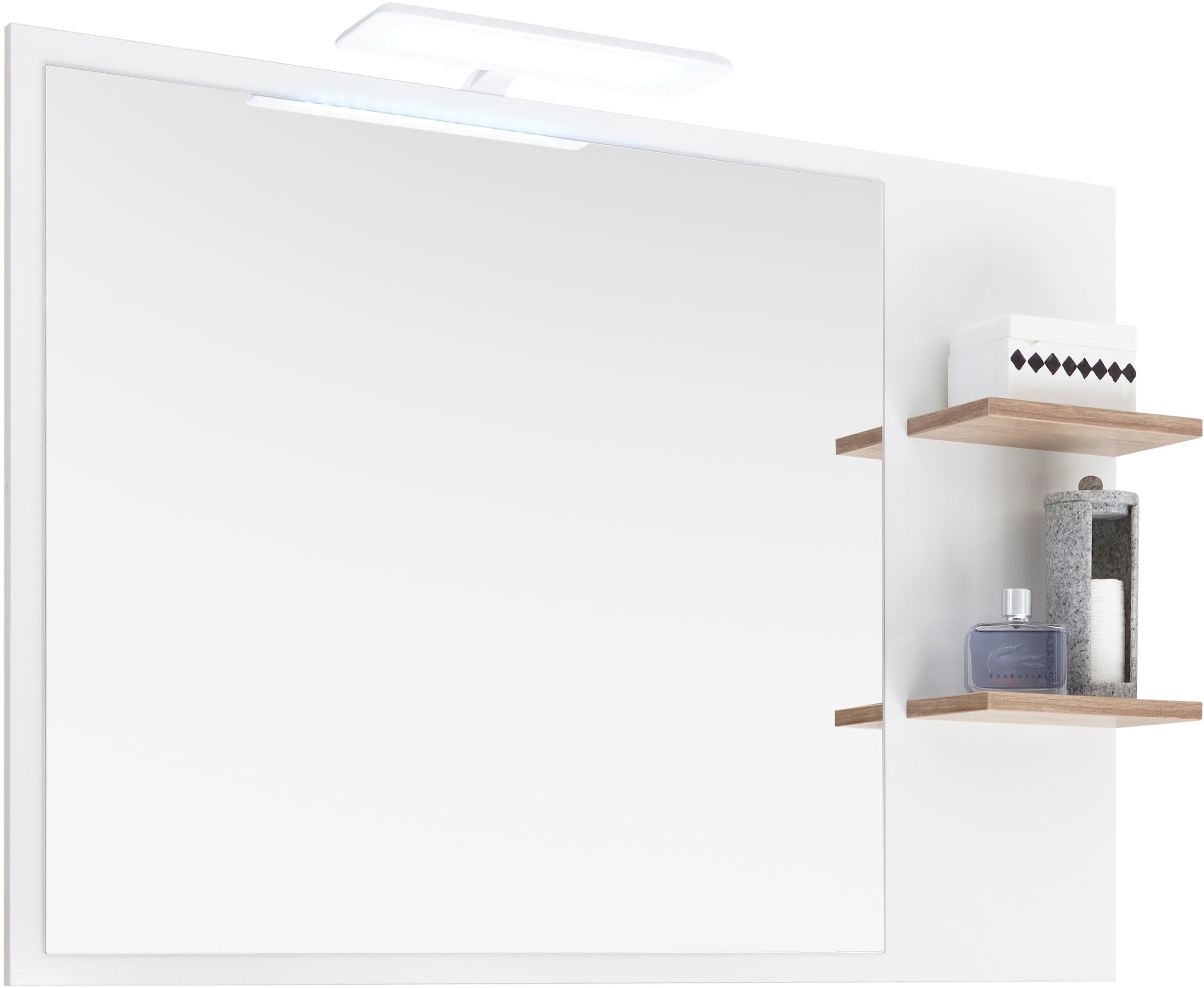 Saphir LED Spiegelleuchte »Quickset LED-Aufsatzleuchte für Spiegel o. Spiegelschrank in Weiß«, Badlampe 30 cm breit, Lichtfarbe kaltweiß, Kunststoff, 435 LM, 230V