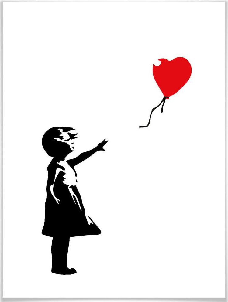 Wall-Art Poster »Graffiti Bilder Girl with the red balloon«, Menschen, (1 St.),  Poster, Wandbild, Bild, Wandposter online bestellen