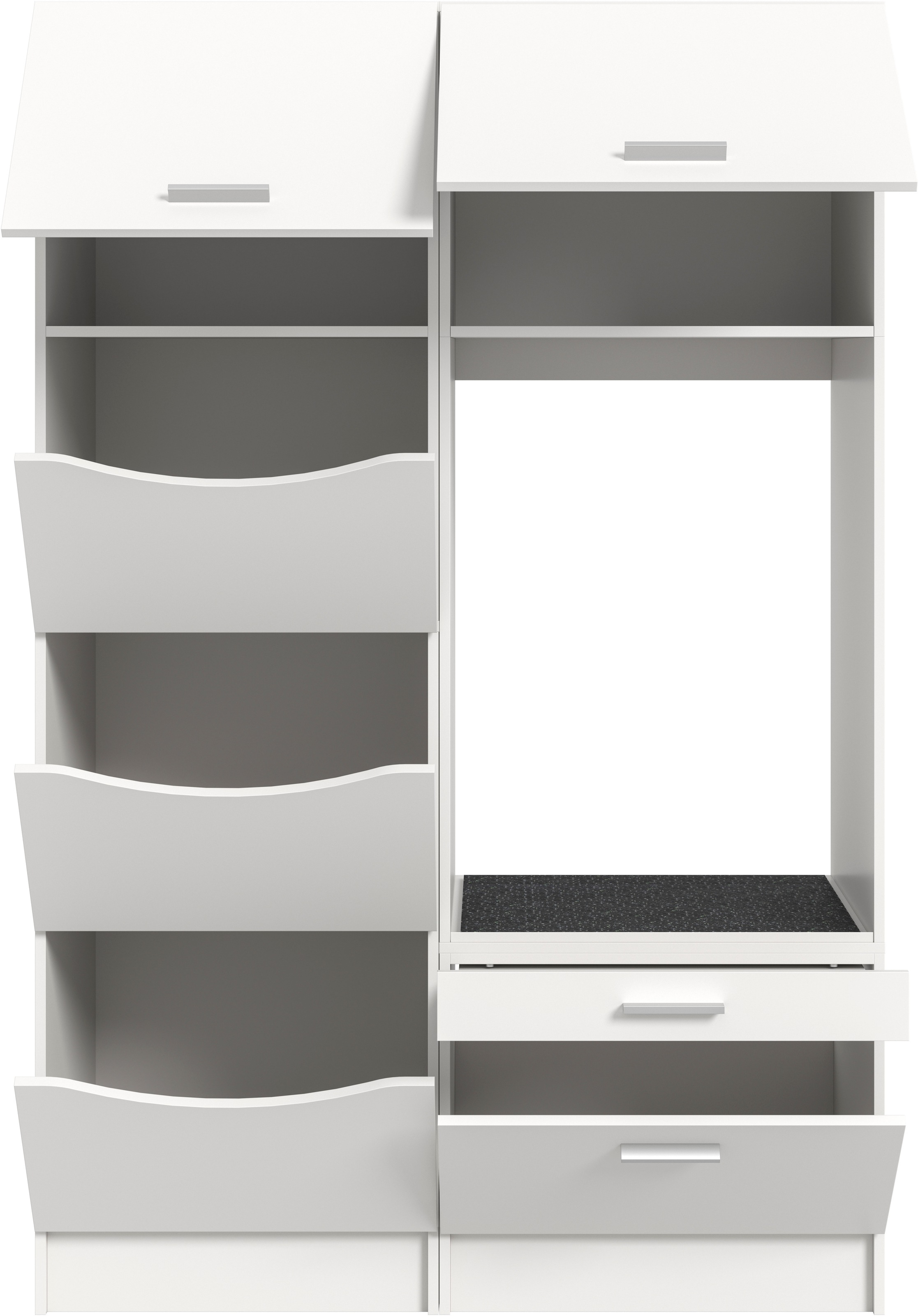 welltime Badmöbel-Set »FALAS, TOPSELLER!, 2-teilig, Hauswirtschaftsraum Set, Breite 126 cm«, (Set, 2 St., bestehend aus: 1x Wäscheschrank & 1x Waschmaschinenumbauschrank), Kombination, Waschmaschinenumbau, Waschmaschinenschrank, Wäschekammer