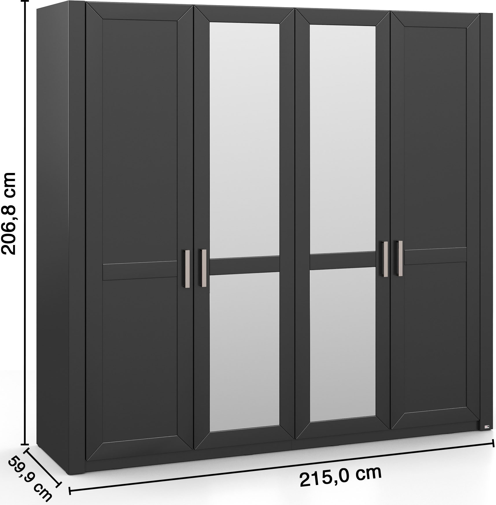 set one by Musterring Kleiderschrank »York Schlafen«, (1 St.), mit Holz- und Spiegeltüren,verschiedene Breiten, Höhe 207 x T 60 cm
