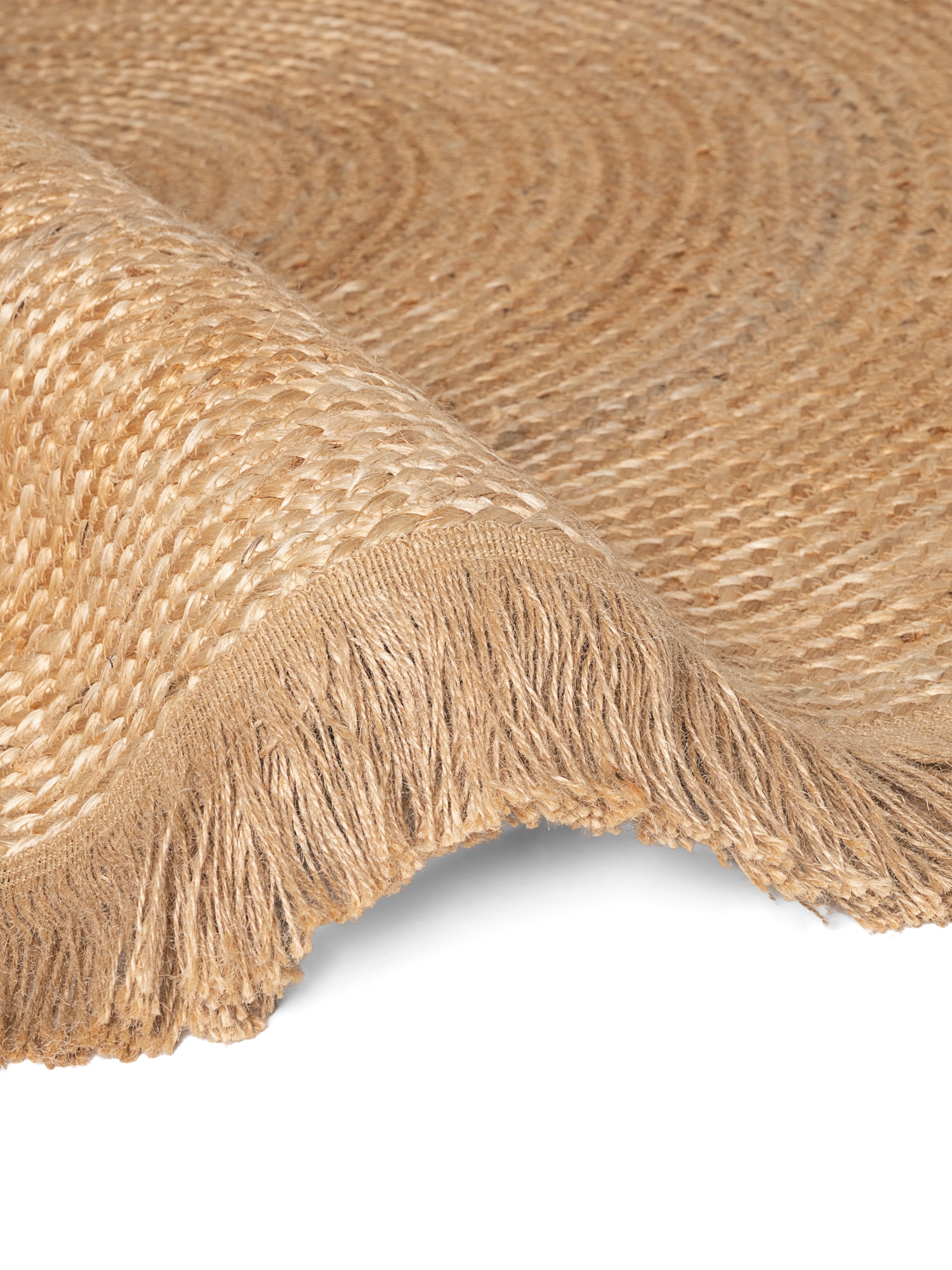 HANSE Home Teppich »Nuru« rund 7 mm Höhe Jute, Handgemacht, Rund, Fransen, Wohnzimmerteppich, Naturteppich