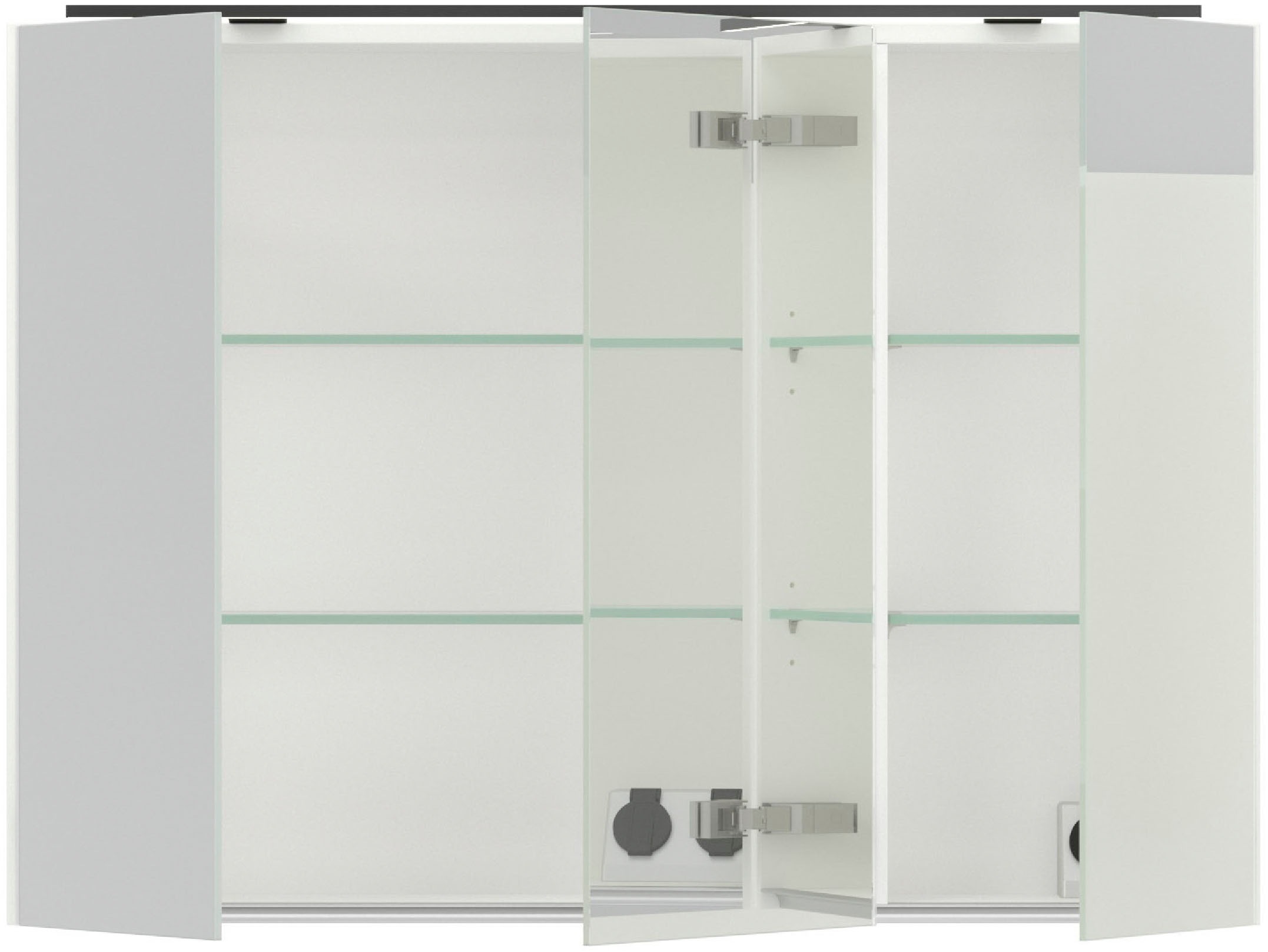 nobilia® Spiegelschrank »Prina«, (inkl. Beleuchtung mit Dimmerfunktion), in Breiten 60, 80, 100 und 120 cm, innenliegende Steckdose