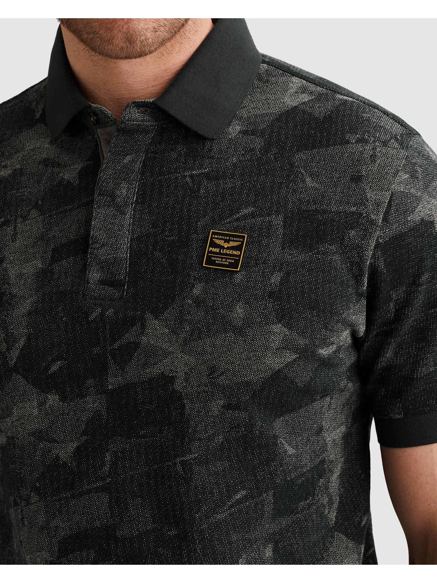 PME LEGEND Poloshirt »Short sleeve polo printed two tone pique« mit Logo Stickerei