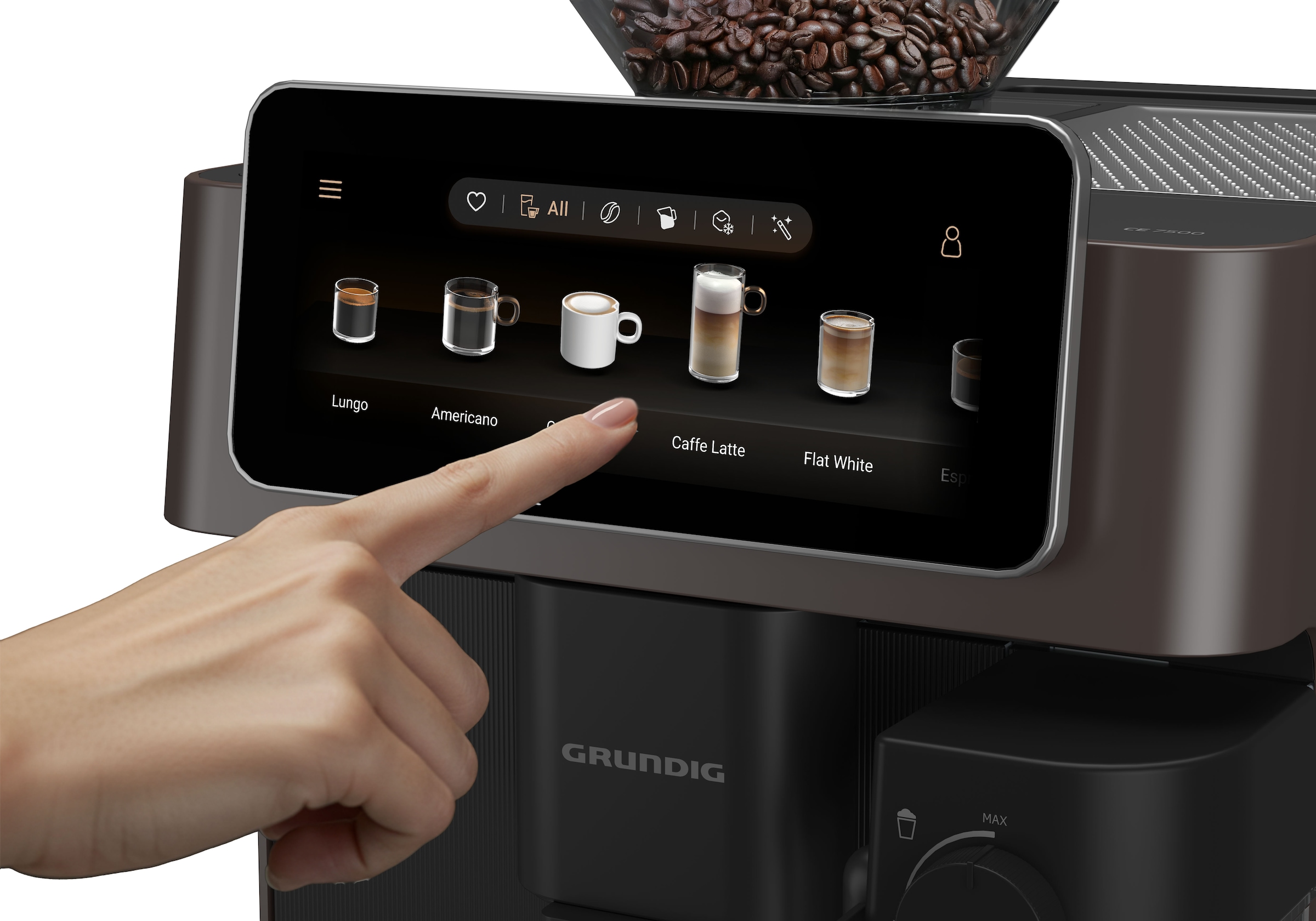 Grundig Kaffeevollautomat »KVA 9230« Premium Kaffeevollautomat mit App, 50+ Getränke & CreamyPro™