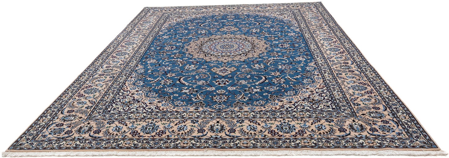 morgenland Wollteppich »Nain 9la Medaillon Blu 345 x 255 cm«, rechteckig, 6 günstig online kaufen