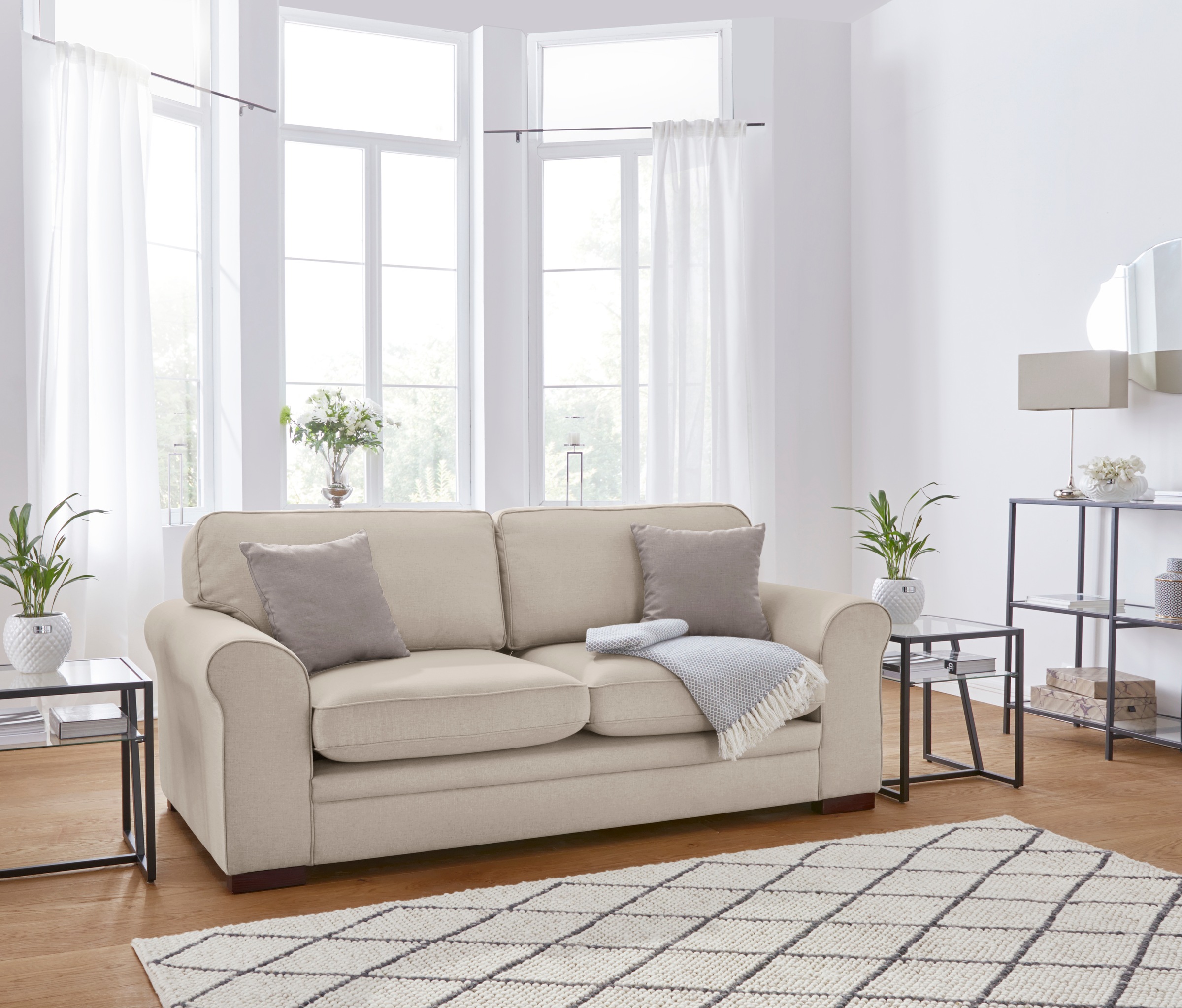 Home affaire 2-Sitzer »Broughton«, weicher Sitzkomfort, incl. 2 Zierkissen, Keder