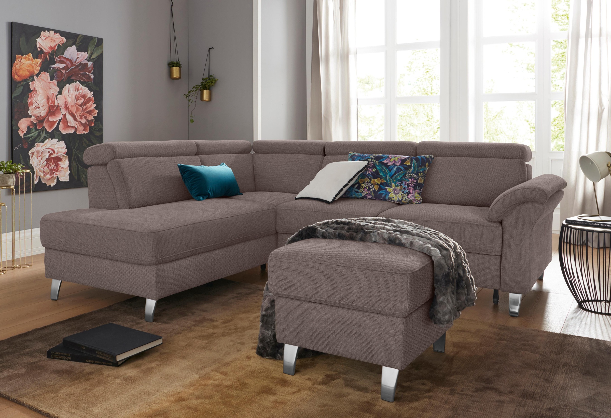 sit&more Ecksofa, inklusive Kopfteilverstellung, wahlweise mit Bettfunktion und Bettkasten