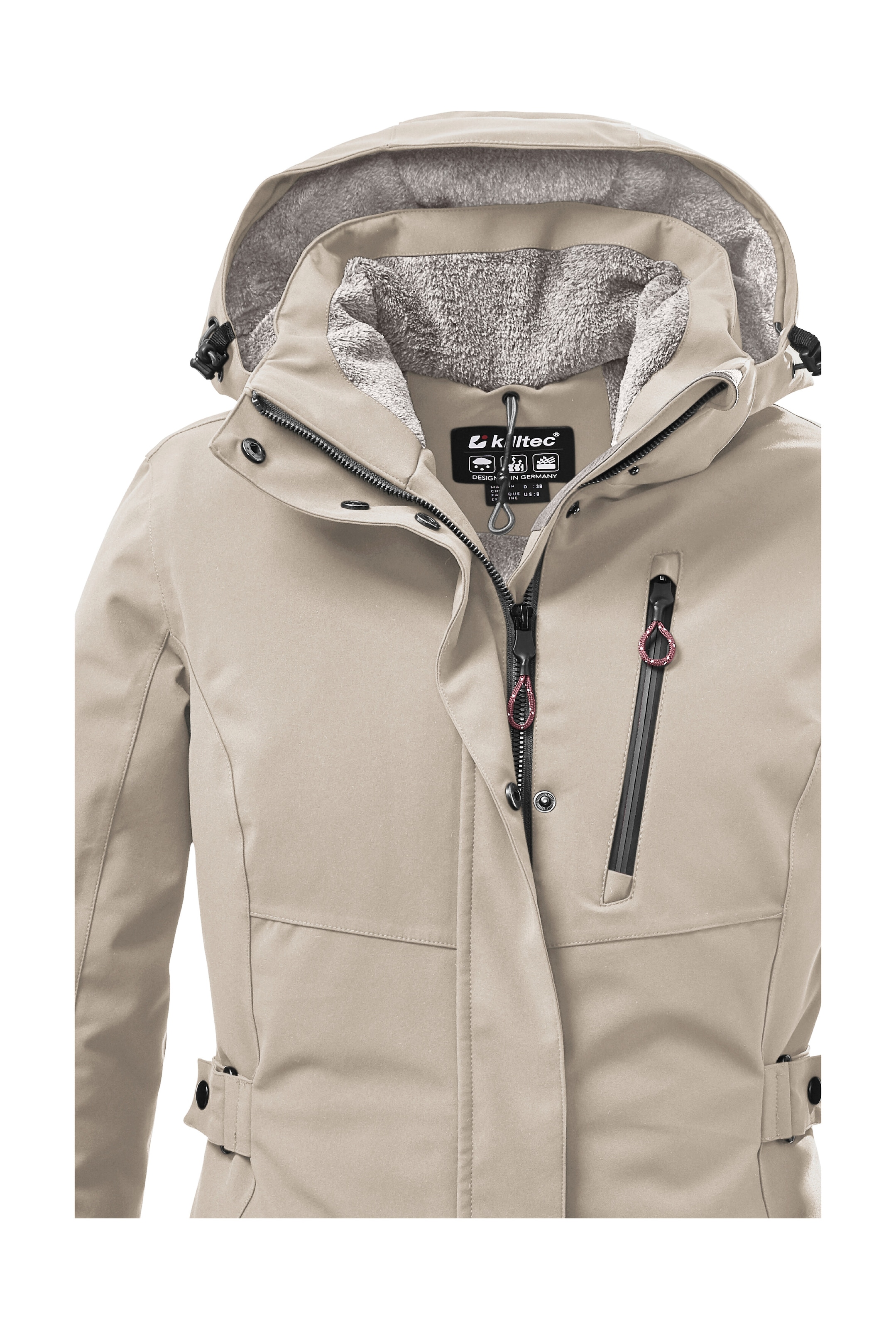 Killtec Parka »KOW 165 WMN PRK«, Wasser- und winddichter Parka mit Teddyfleece und abnehmbarer Kapuze