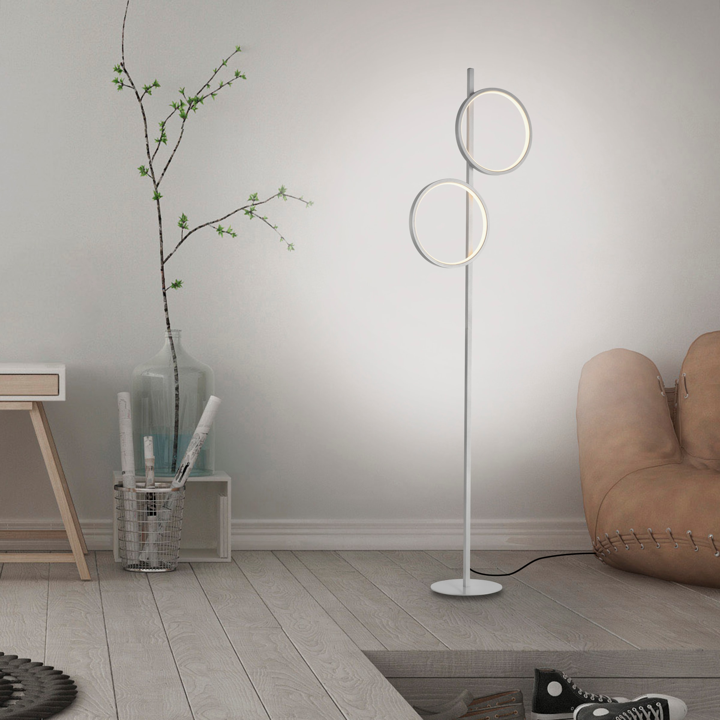 JUST LIGHT Stehlampe »MINI RITUS«, 2 flammig, Leuchtmittel LED-Board | LED fest integriert, LED, Schalter, Fußschalter