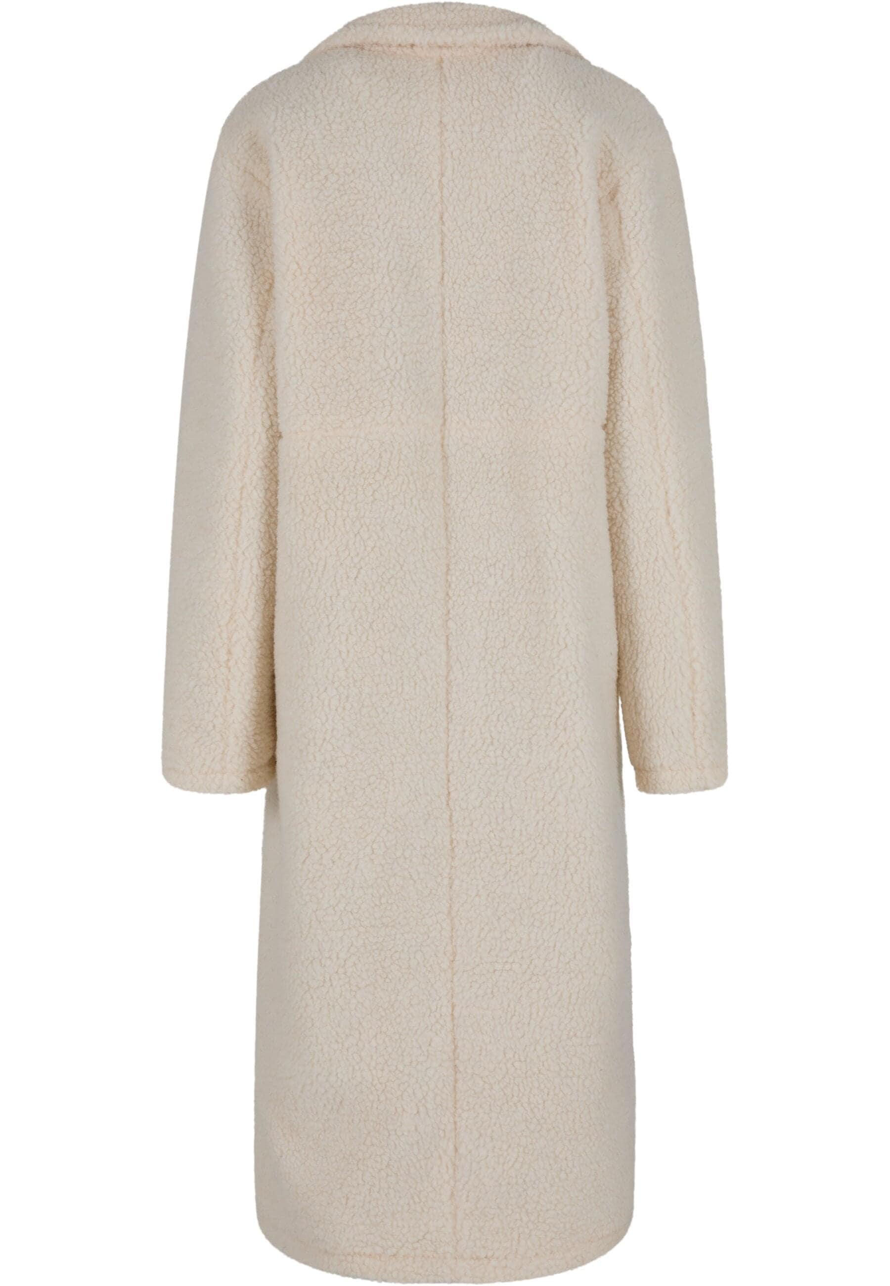 URBAN CLASSICS Winterjacke »Urban Classics Ladies Teddy Long Coat« 1 Stk. tlg. ohne Kapuze