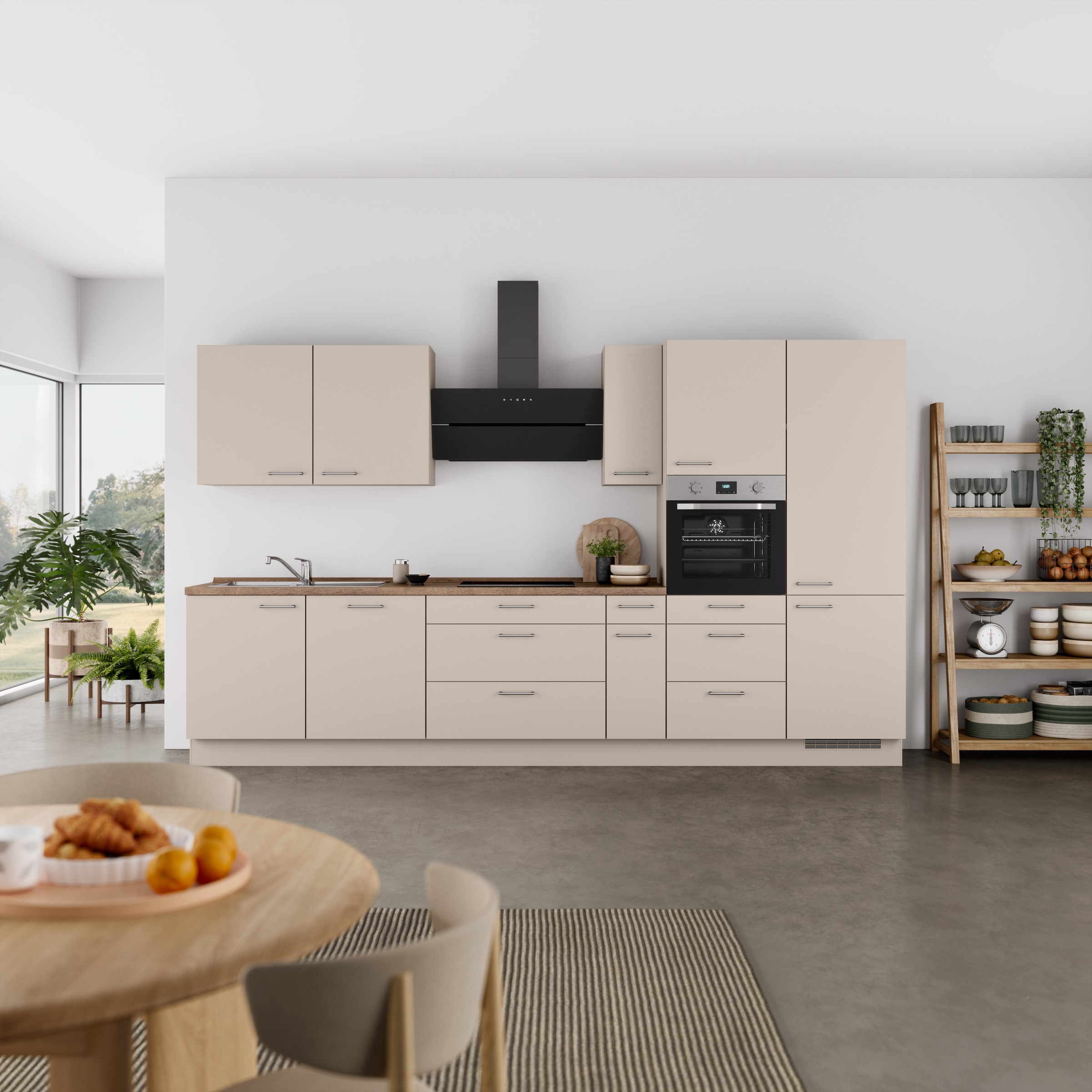 nobilia® Küchenzeile »"Laser II"«, vormontiert, Ausrichtung wählbar, Breite 360 cm, wahlw. mit E-Geräten
