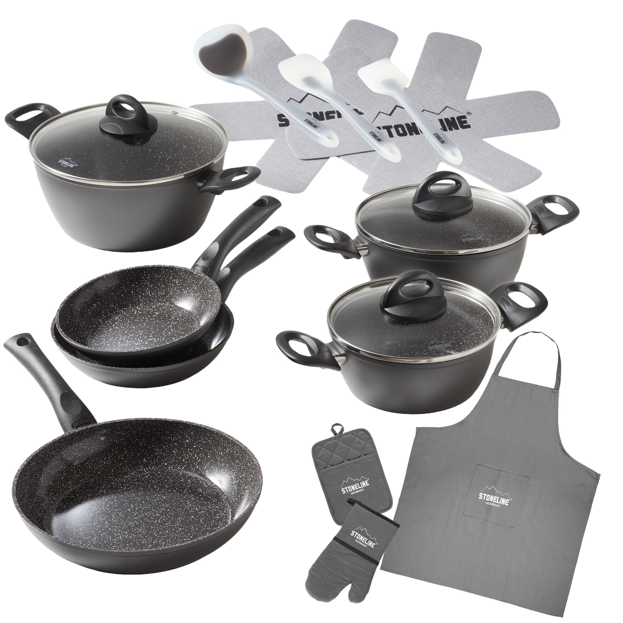 STONELINE Topf-Set »STONELINE® 17-teiliges Koch-Set, mit Glasdeckeln« Set, günstig online kaufen