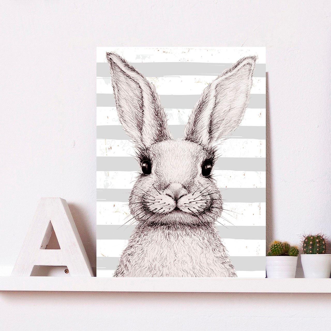 queence Metallbild »Gala«, Hase, (1 St.), Niedlich, Geschenk, Blechschild
